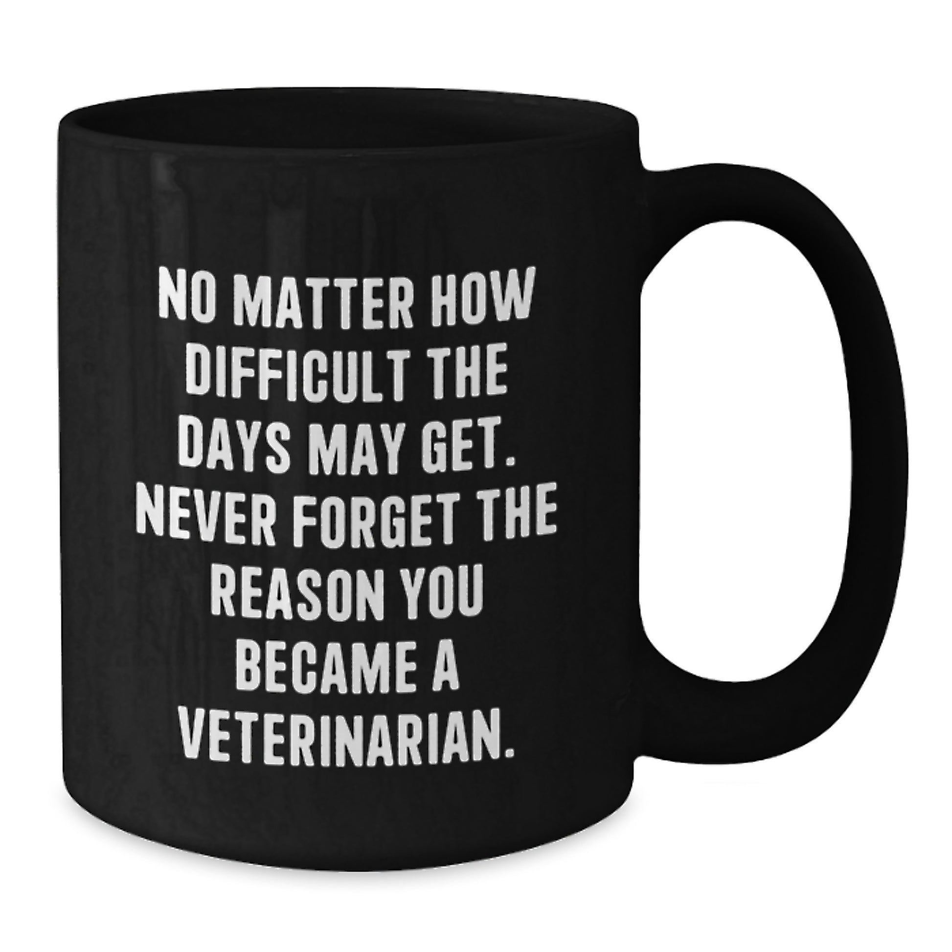 Veterinarian Inspirational Graduation Unique Gifts from Friends, Family, Coworkers, or Men and Women - Funny Motivational Quote Black Coffee Mug, 11oz or 15oz - Additional