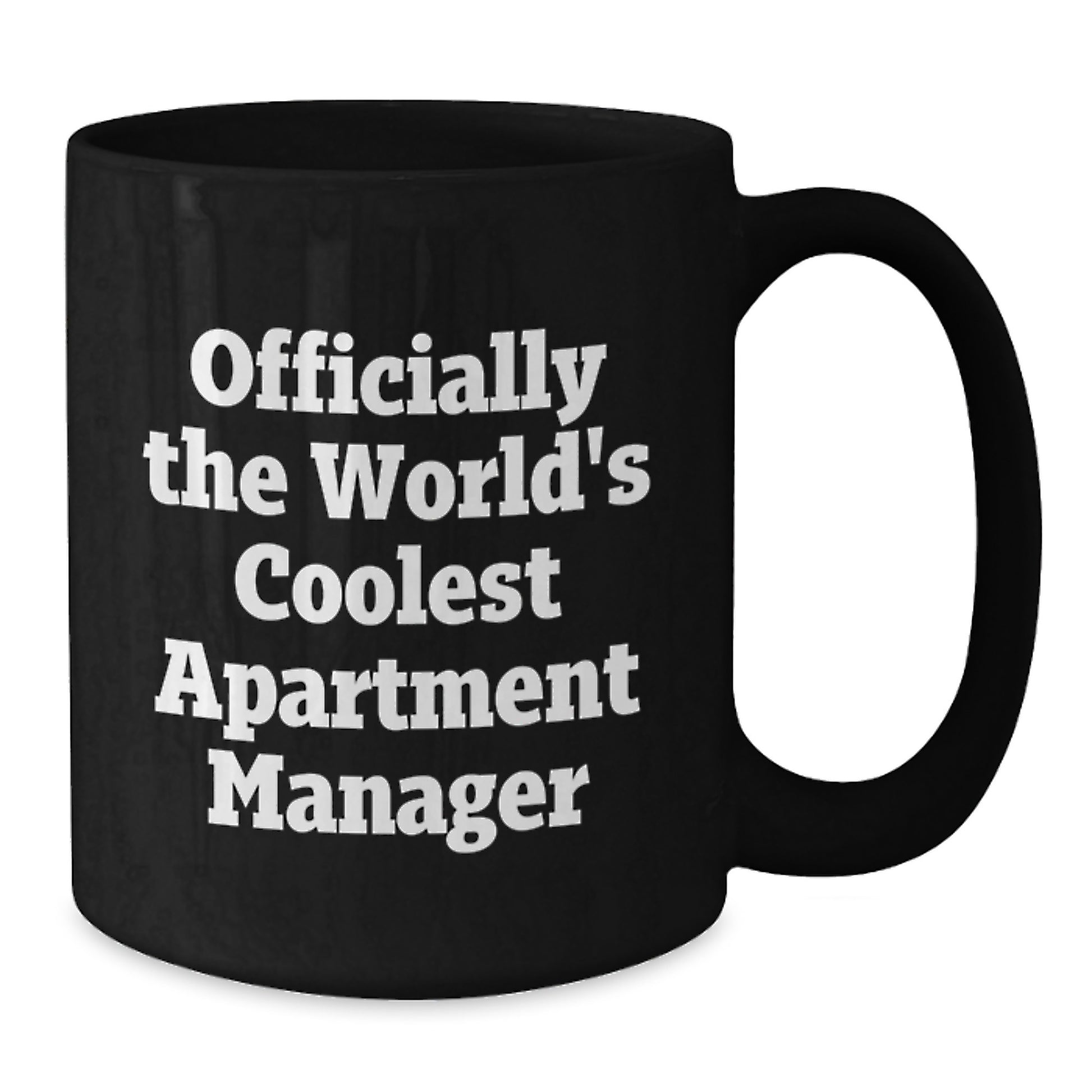 Funny Apartment Manager Gifts from Friends - Officially The World's Coolest Apartment Manager Valentine's Unique Gifts for Men Women Black Coffee Mug - Additional