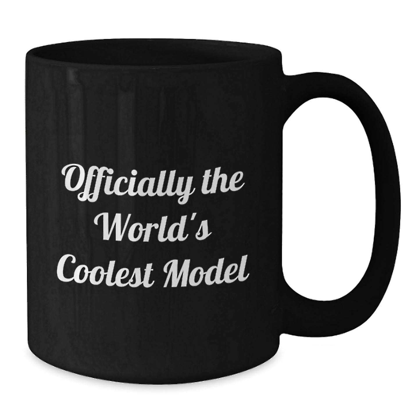 Funny Model Gifts for Friends, Black Coffee Mug, Officially The World's Coolest Model, Gifts from Men to Graduation Unique Gifts for Model, Black Ceramic Mug - Additional