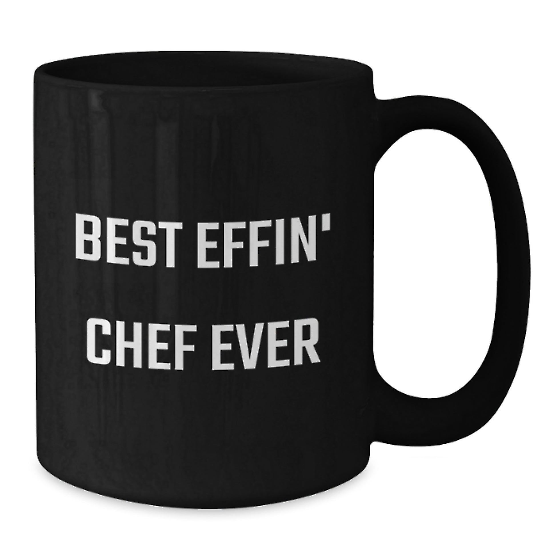 Funny Chef Gifts from Men to Chef Friends, Unique Black Coffee Mug for Valentine's, Best Effin' Chef Ever Quote - Additional