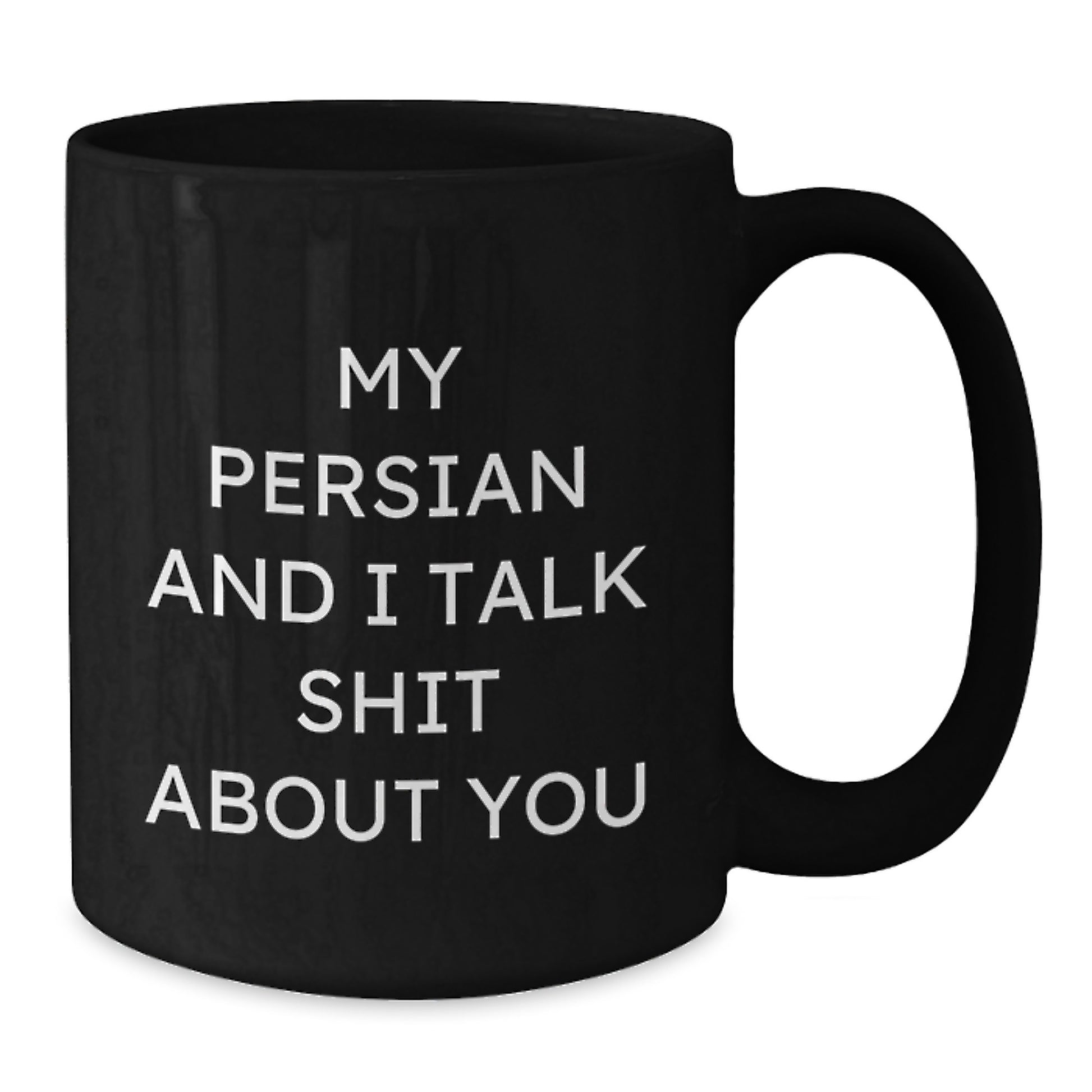 Funny Persian Cat Black Coffee Mug Gifts from Men to Dad for Father's Day, Talk Shit About You on Your Special Day - Additional