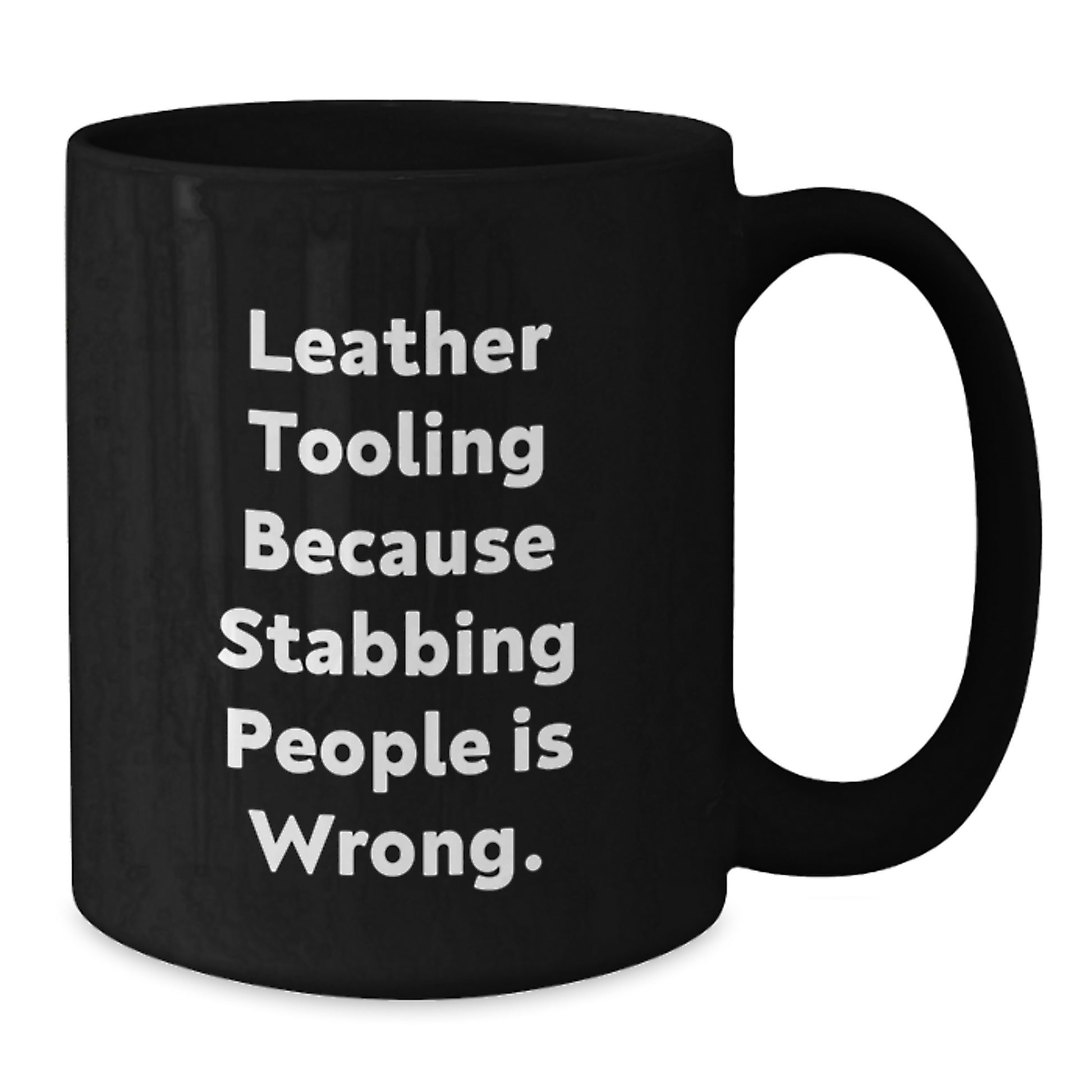 Leather Tooling Humor Funny Black Coffee Mug Gifts for Men from Friends - Additional