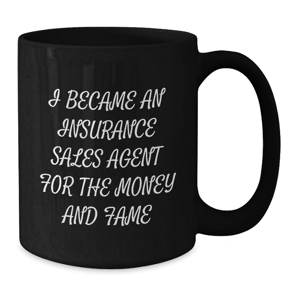 Funny Insurance Sales Agent Gifts for Men, Women, Friends, Coworkers, and Family - Birthday Unique Gifts - 'I Became An Insurance Sales Agent For The Money And Fame' Black Coffee Mug - Additional