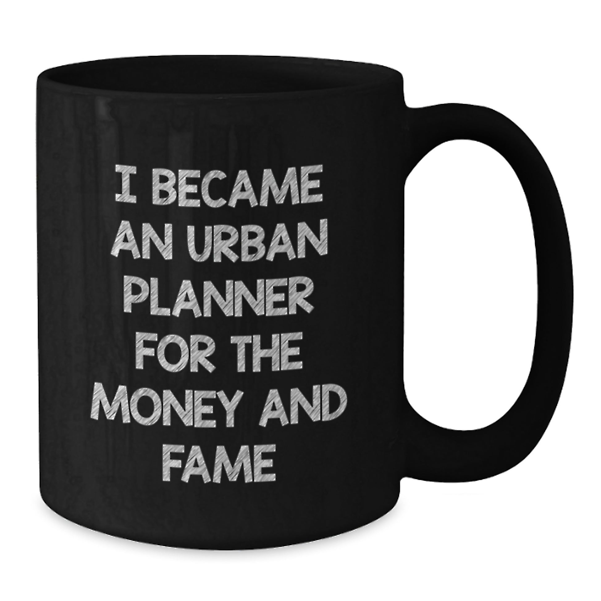 Funny Urban Planner Gifts for Men, Black Coffee Mug, I Became An Urban Planner For The Money And Fame, Unique Christmas Unique Gifts from Friends - Additional