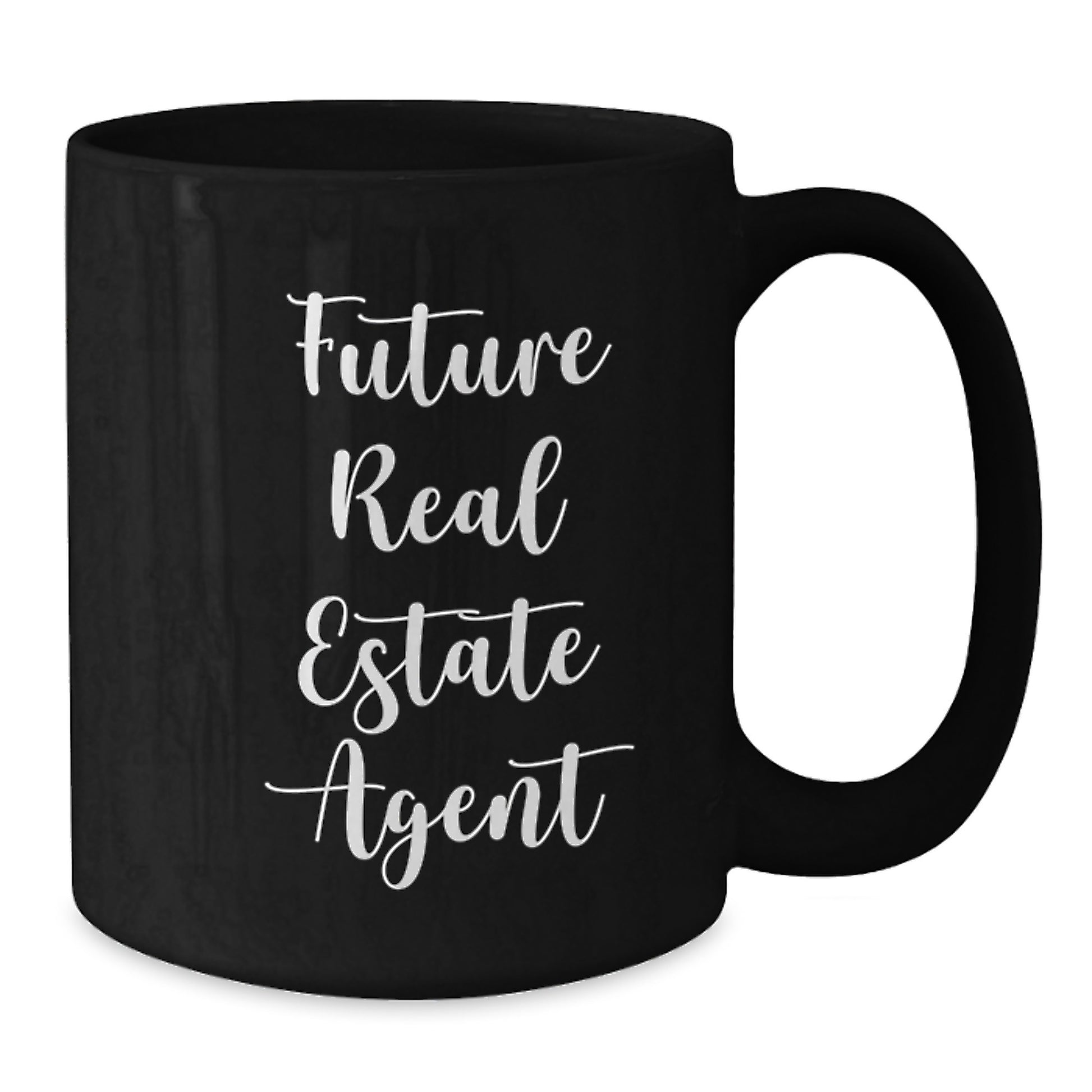 Funny Future Real Estate Agent Gifts from Friends for Real Estate Agent Graduation Unique Mugs, Black Ceramic Coffee Mugs with Inspirational Quote for Real Estate Agent Success - Additional
