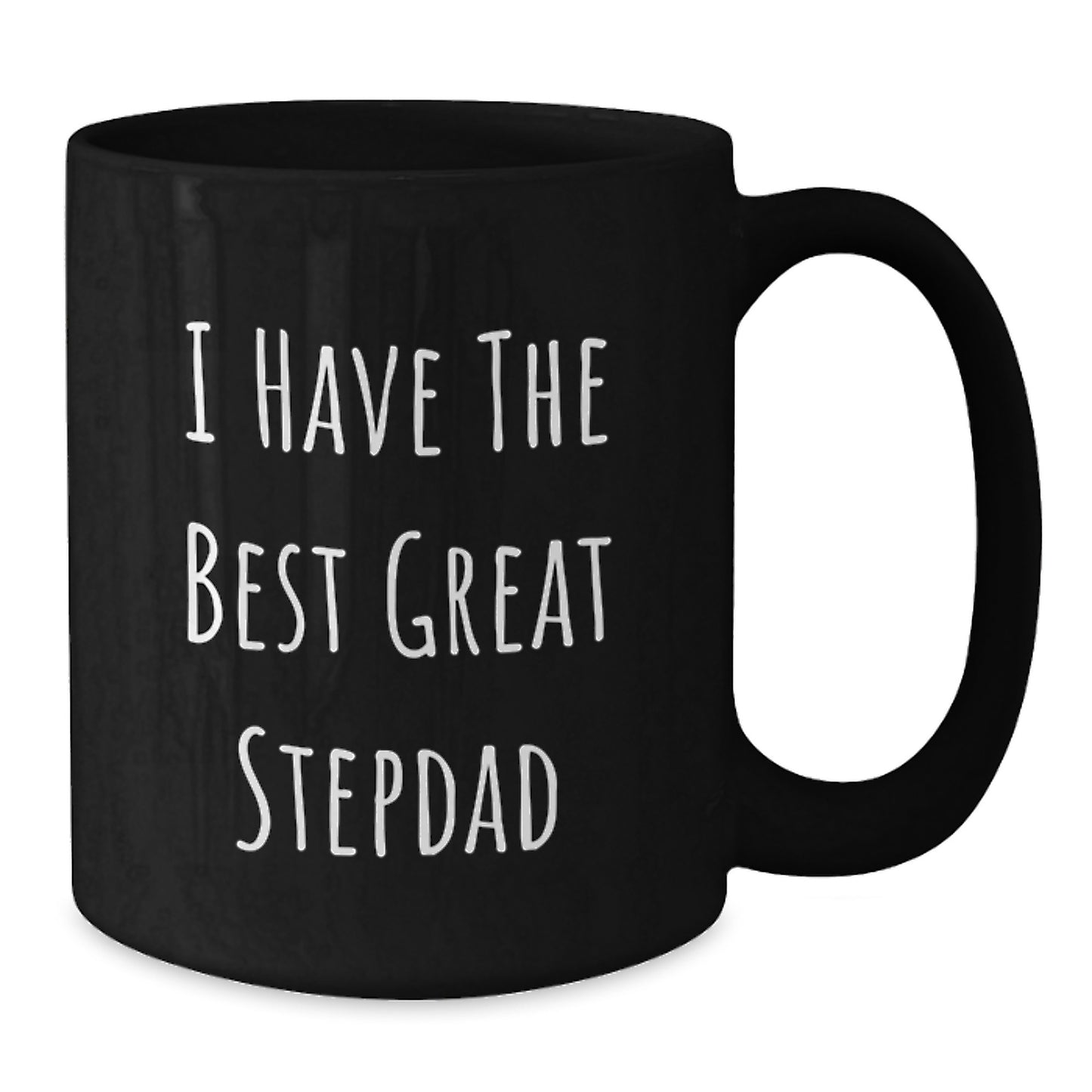 Funny Stepdad Gifts from Men - 'I Have The Best Great Stepdad' Black Coffee Mug for Him on Birthday Unique Gifts - Additional
