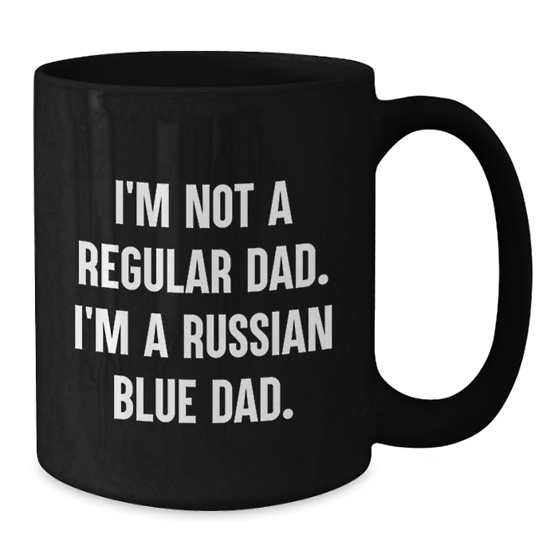 Funny Russian Blue Cat Dad Gifts from Men for Russian Blue Cat Lovers Graduation Unique Gifts Black Coffee Mug - Additional