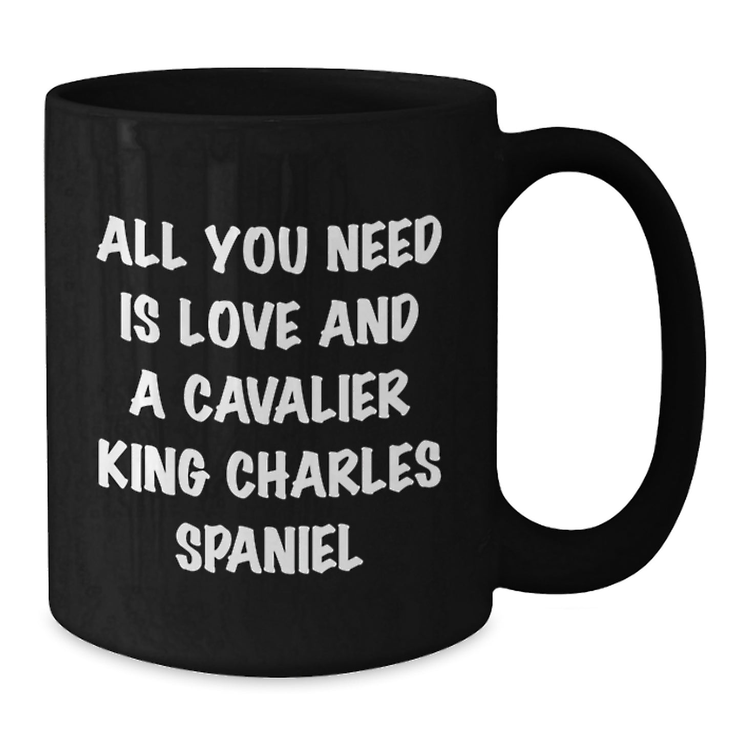 Cavalier King Charles Spaniel Dog Lover Gifts from Men Women Family - Funny Black Coffee Mug for Christmas - Additional