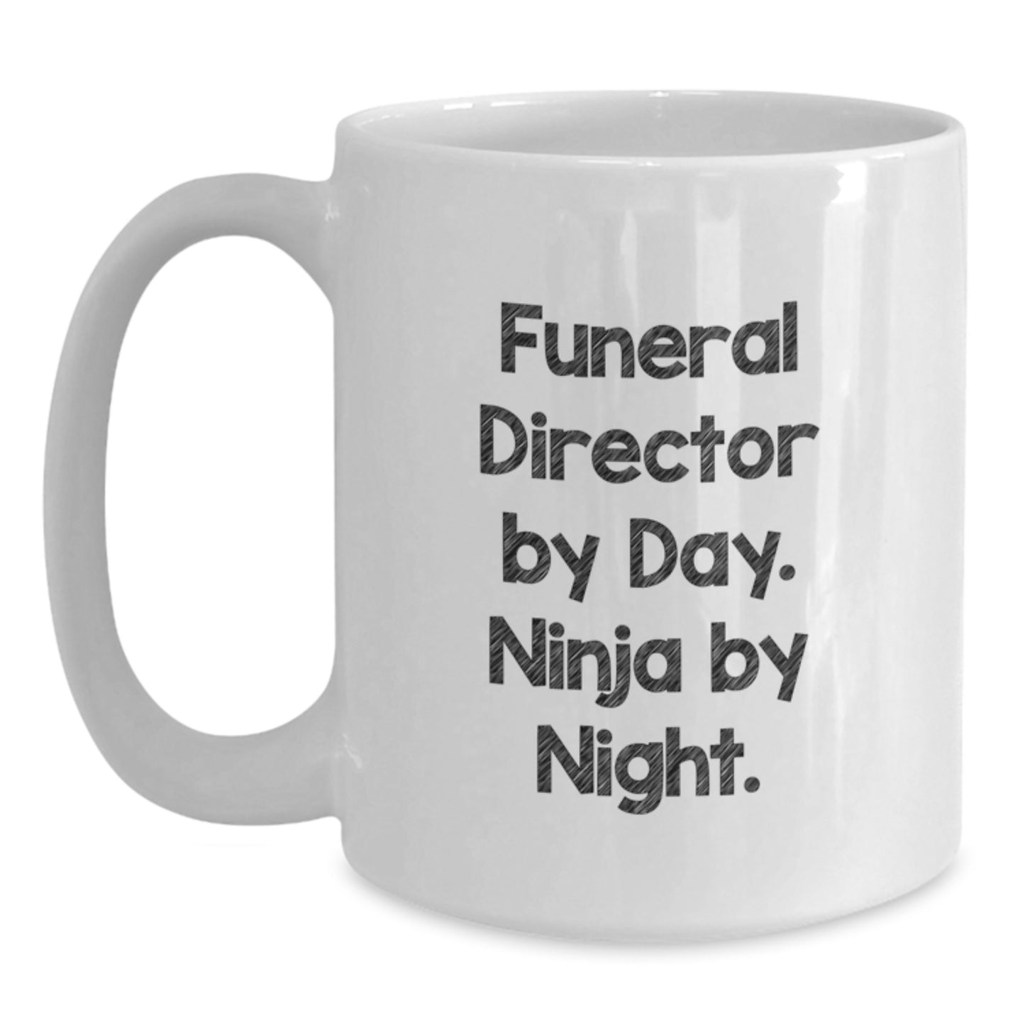 Funeral Director Gifts by Day, Ninja by Night White Coffee Mugs, Funny Graduation Unique Gifts from Friends, Family, or Coworkers - Main