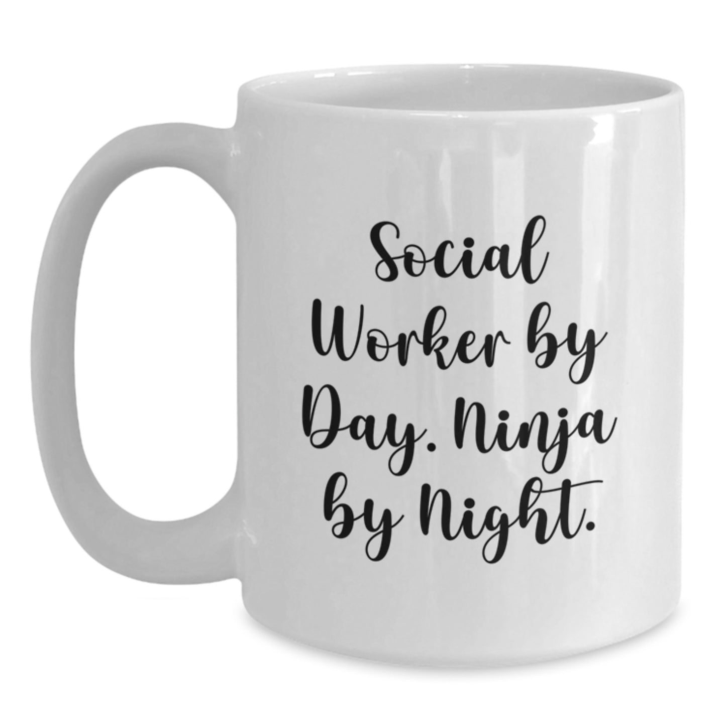 Funny Social Worker White Coffee Mug Gifts from Friends for Christmas Unique Presents - Main