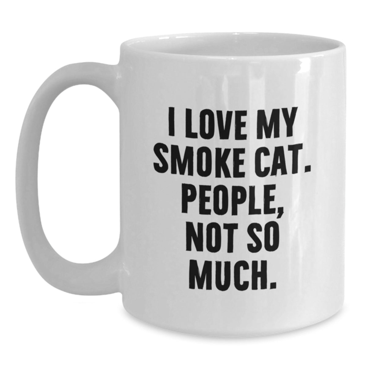 Funny Smoke Cat Gifts from Friends, White Coffee Mug for Birthday, Smoke Cat Lovers, Unique - Main