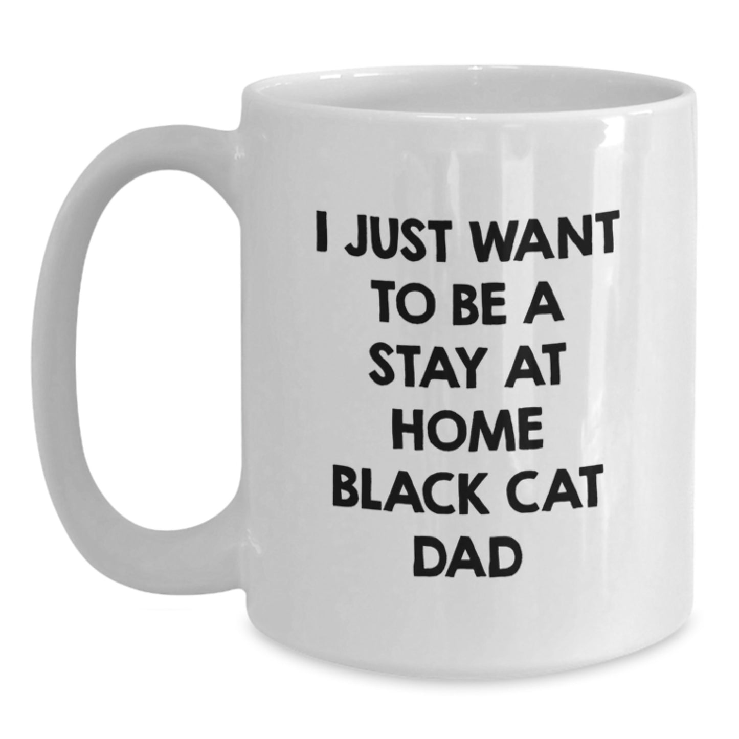 Funny Black Cat Dad White Coffee Mug Gift from Family for Black Cat Lover's Birthday Unique - Main
