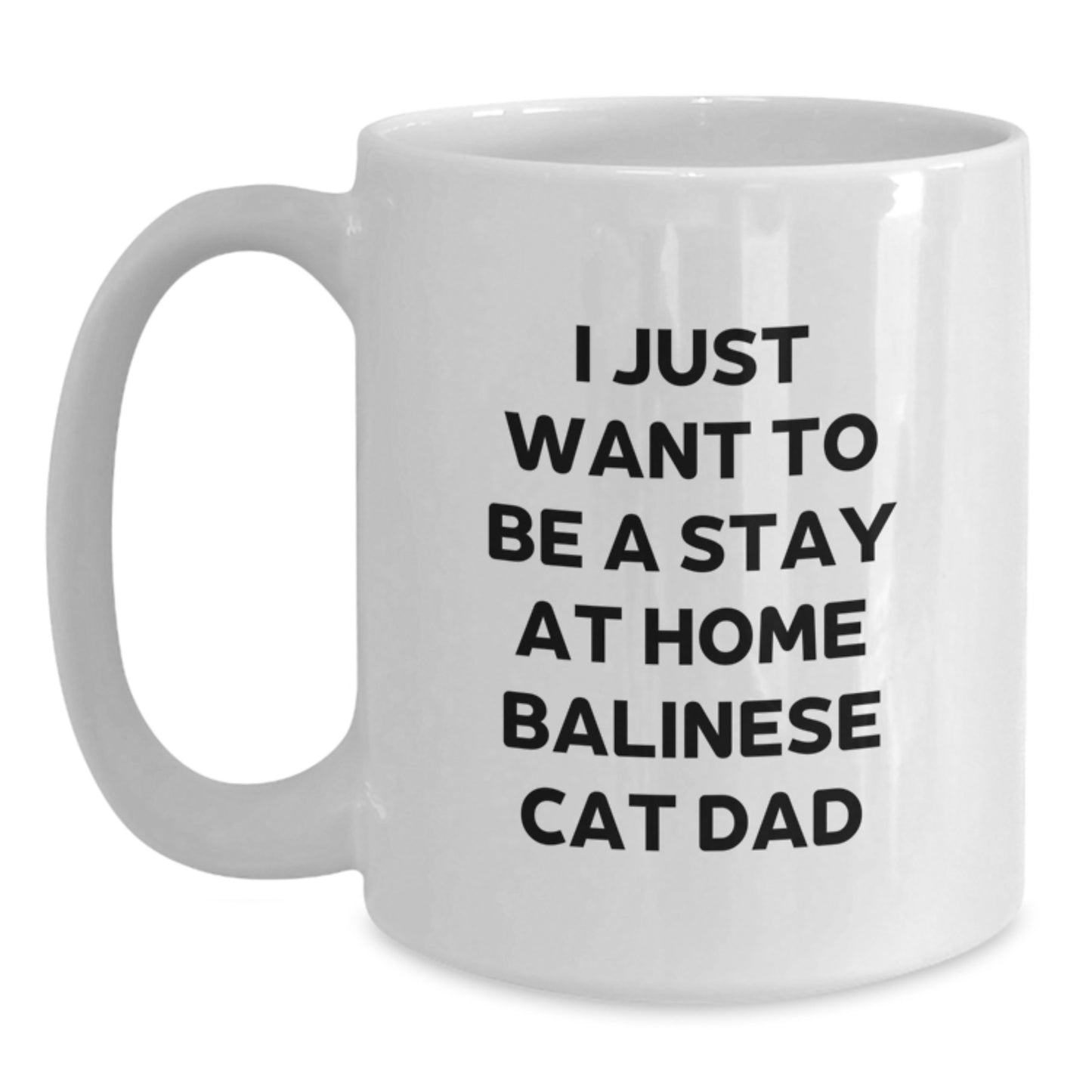 Balinese Cat Dad Gifts, Funny Quote White Coffee Mug for Men or Women, Birthday Unique Gifts from Friends or Family - Main