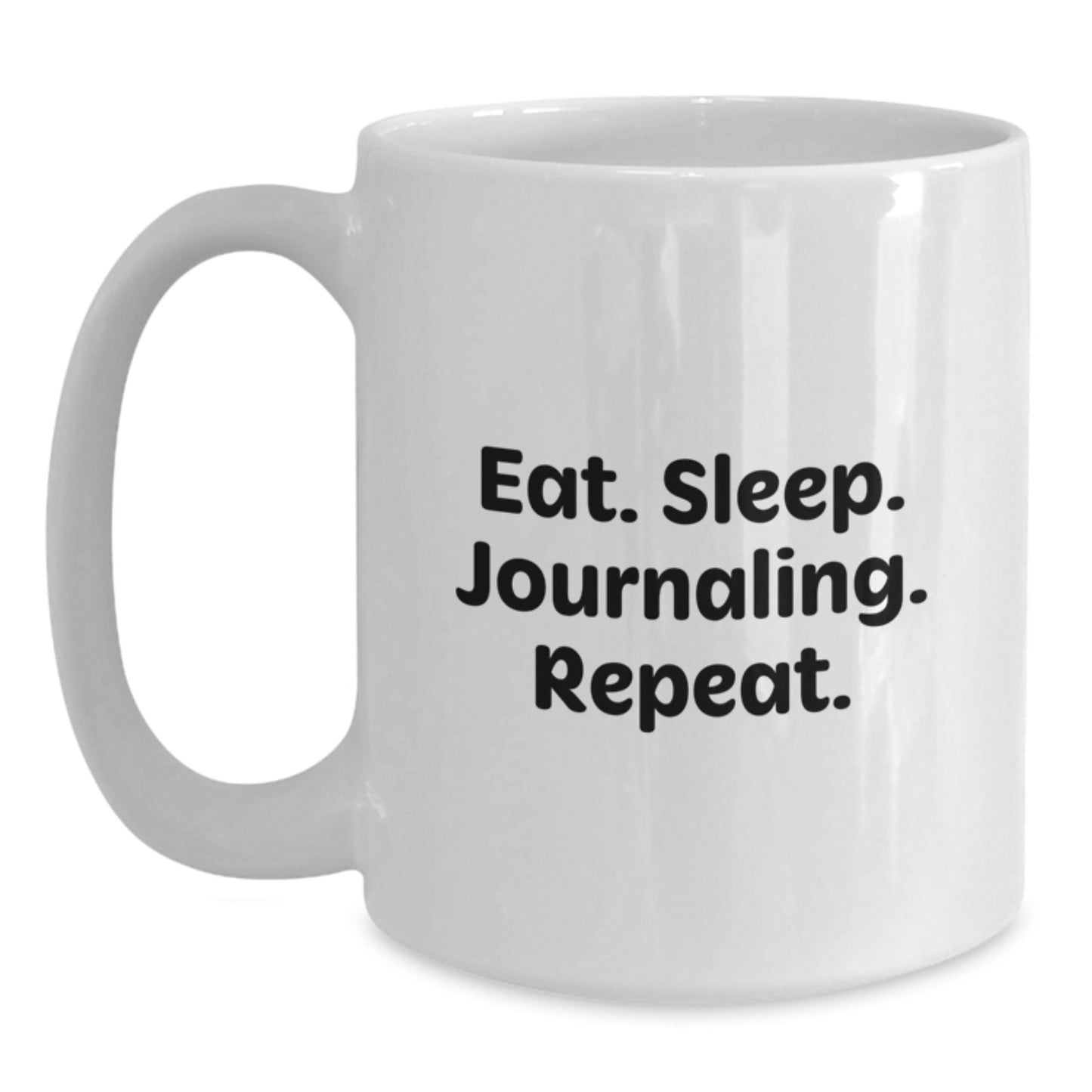 Funny Journaling White Coffee Mug Gifts from Friends for Journaling Lovers Birthday Morning Routine - Main