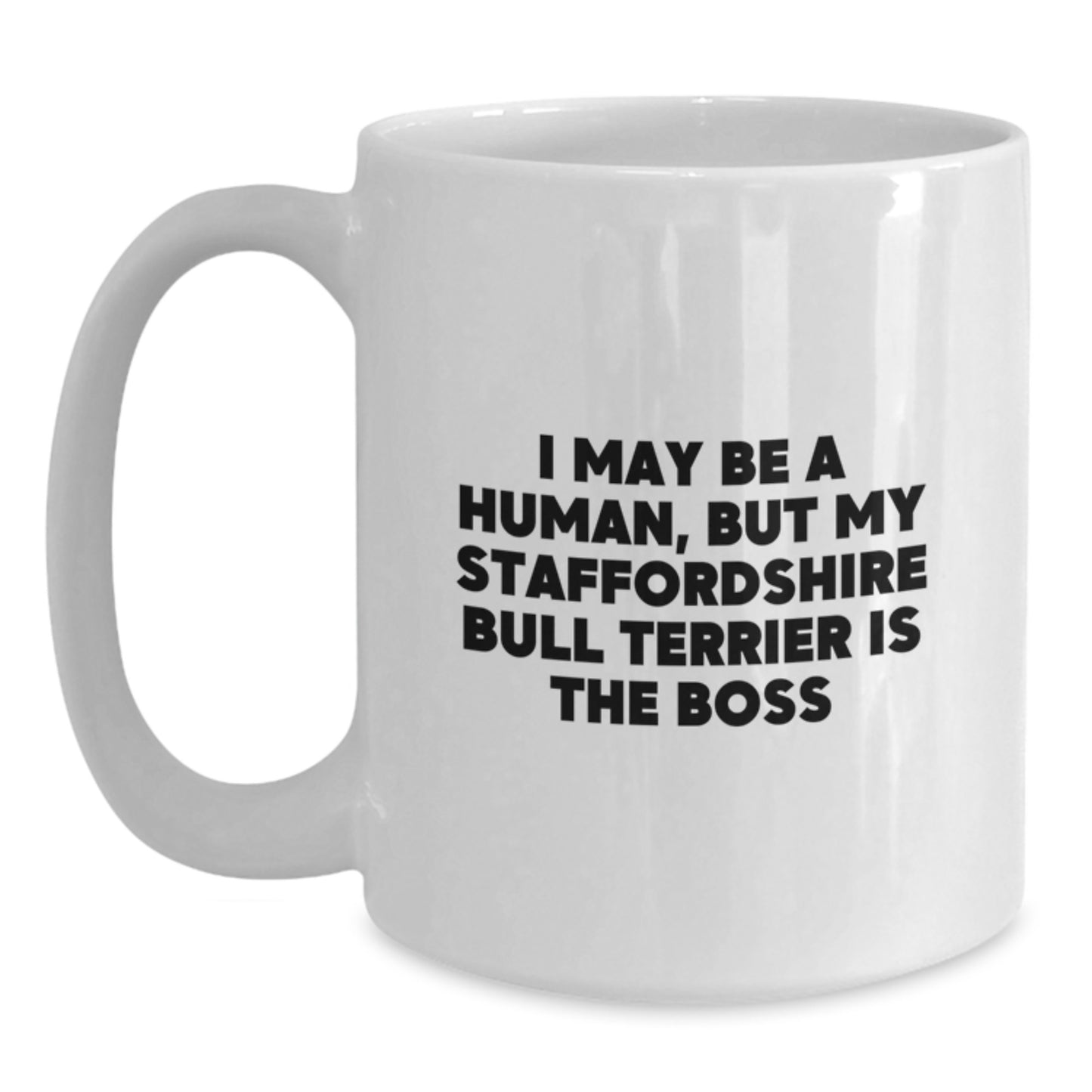 Funny Staffordshire Bull Terrier Dog Gifts for Valentine's - Unique White Coffee Mug from Men to Women or Friends - Main