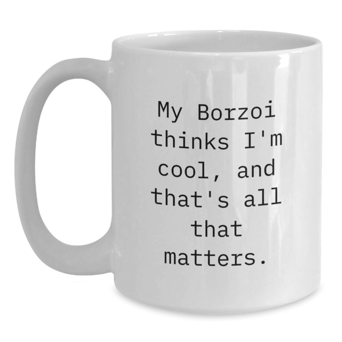 Borzoi Dog Lovers Funny White Coffee Mug Gifts from Men to Friends on Valentine's - Main