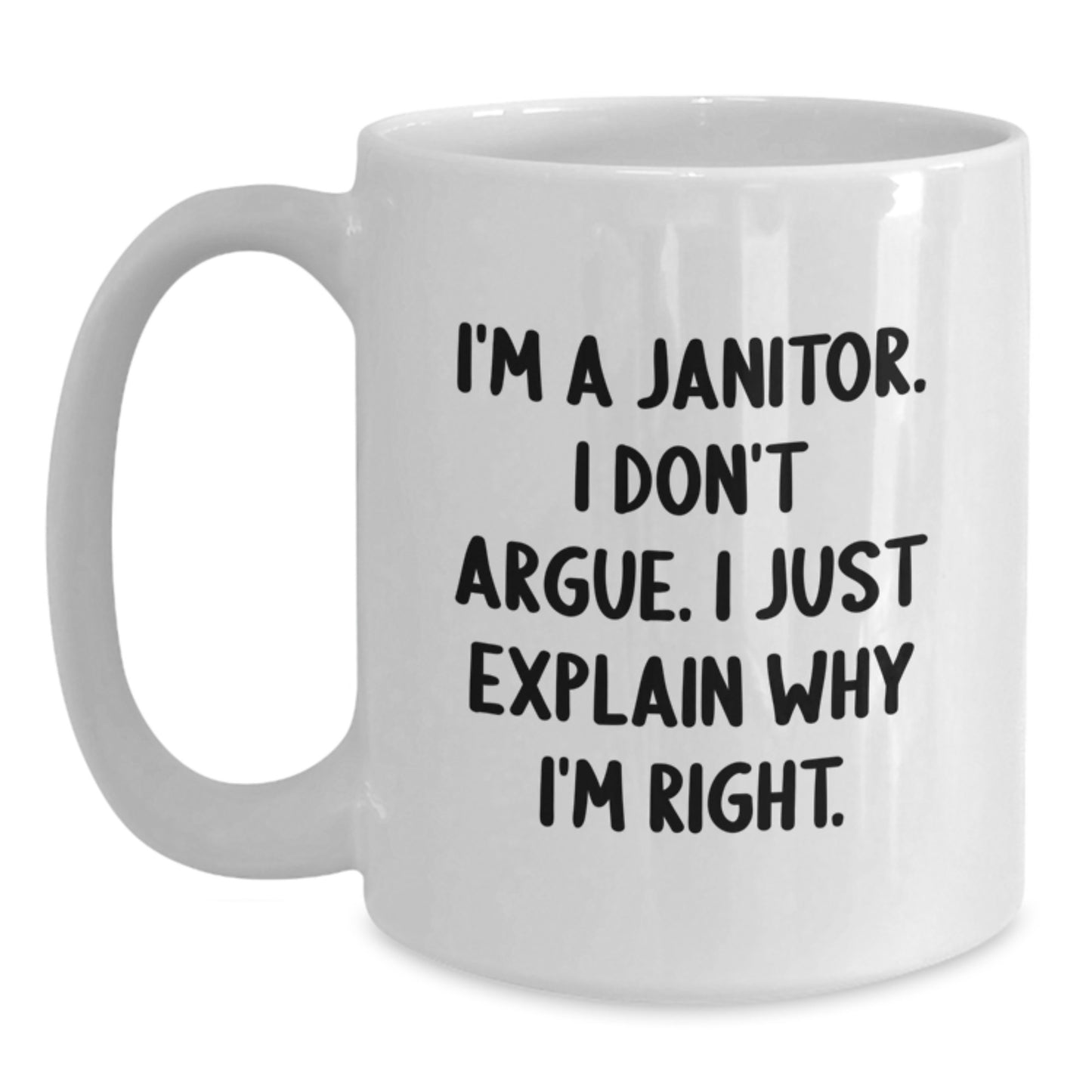 Funny Graduation Unique Gifts for Janitor Men from Friends and Family White Coffee Mug - Main