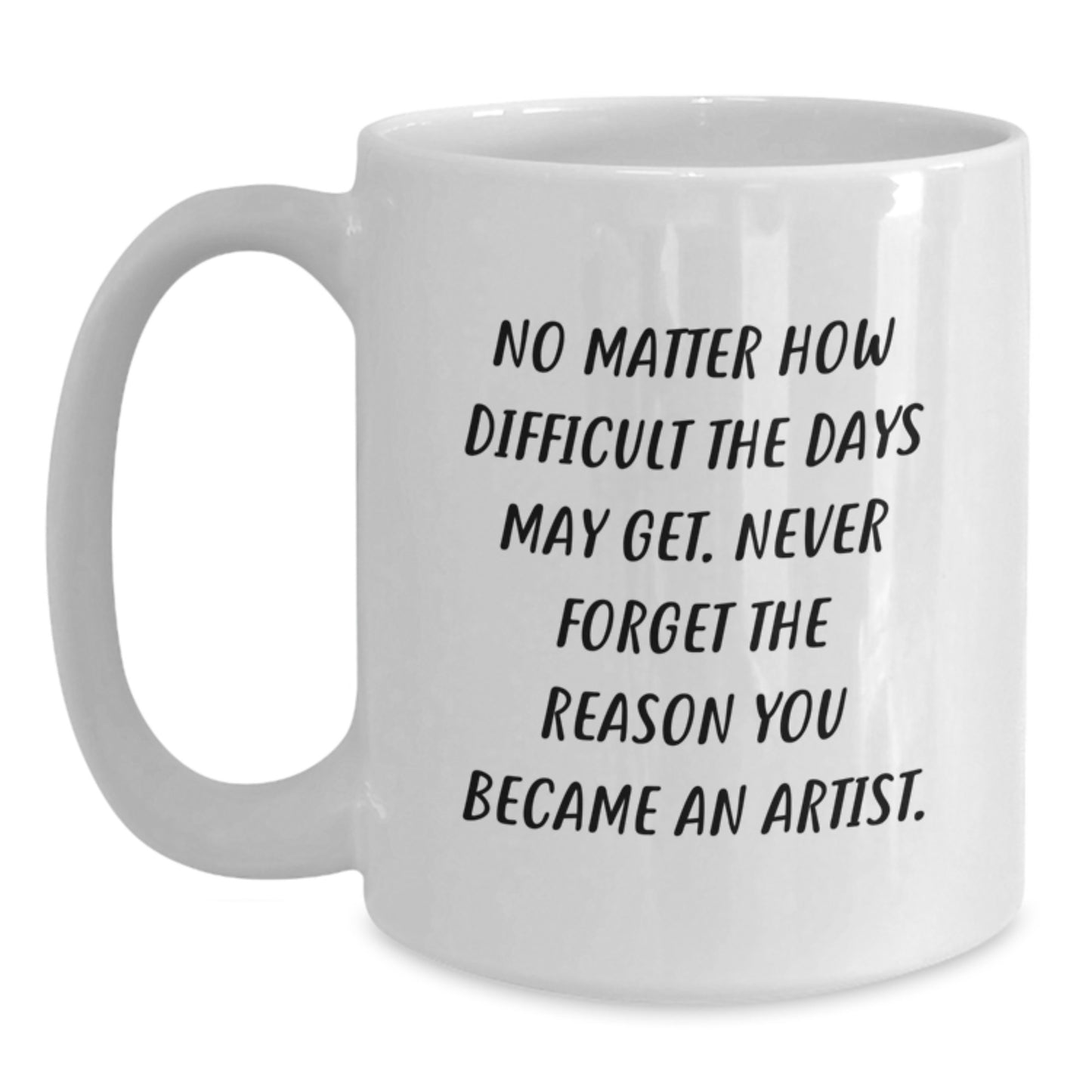 Funny Inspirational Gifts for Artist Friends from Men, Funny White Coffee Mug for Graduation Unique Gifts, Artist Quotes to Never Forget Why You Became an Artist - 11oz 15oz Ceramic White Coffee Mug - Main