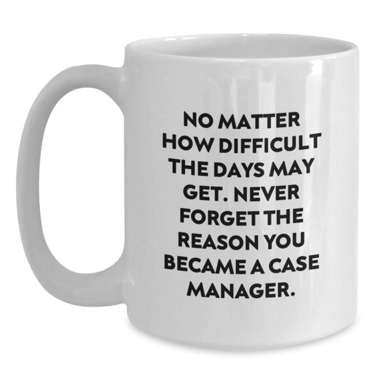 Funny Case Manager Gifts from Friends, Inspirational White Coffee Mug for Case Manager Graduation, Unique Motivational Quote Reminder - Main