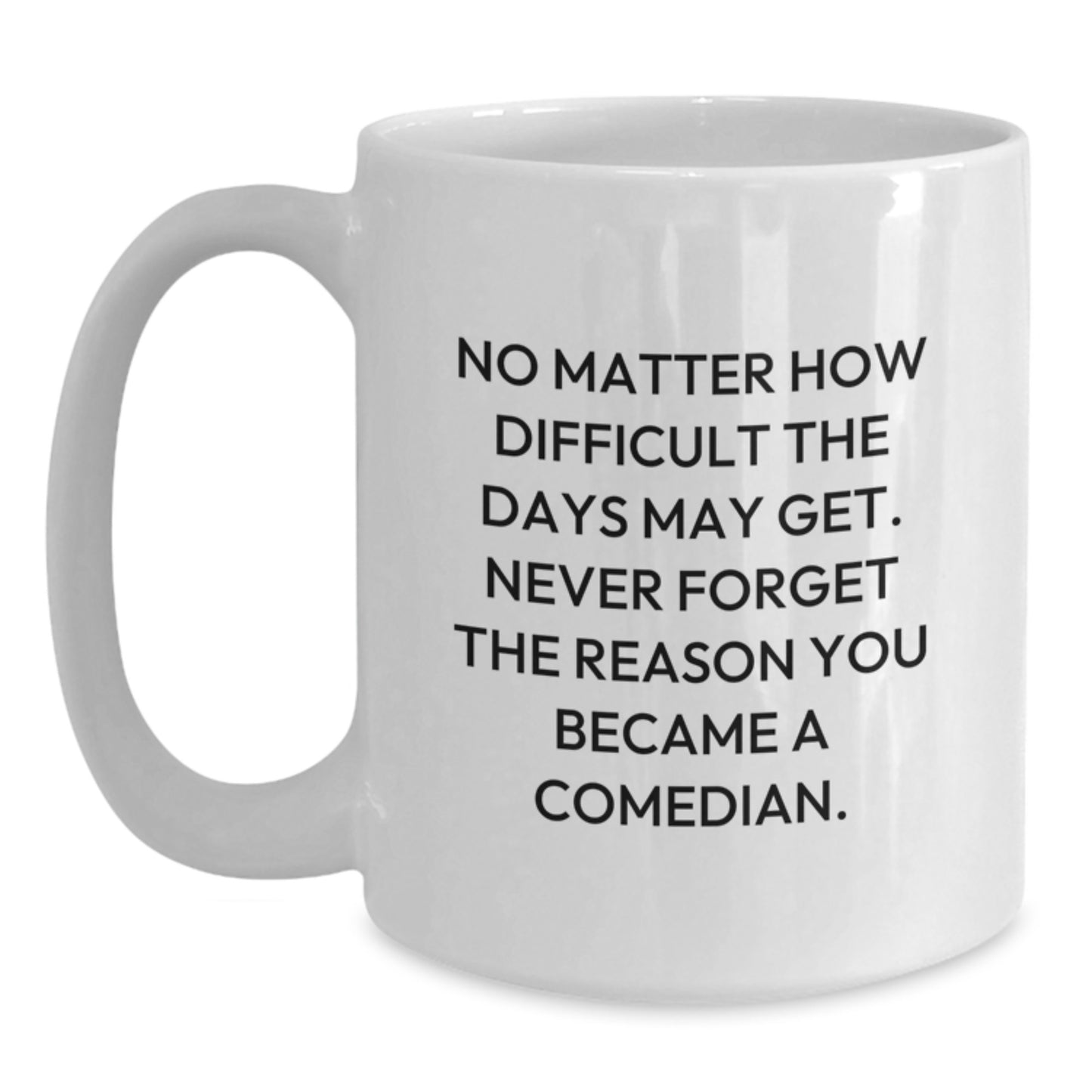 Funny Comedian Gifts from Friends, Inspirational White Coffee Mug for Comedian, Graduation Unique Gifts - Never Forget - Main