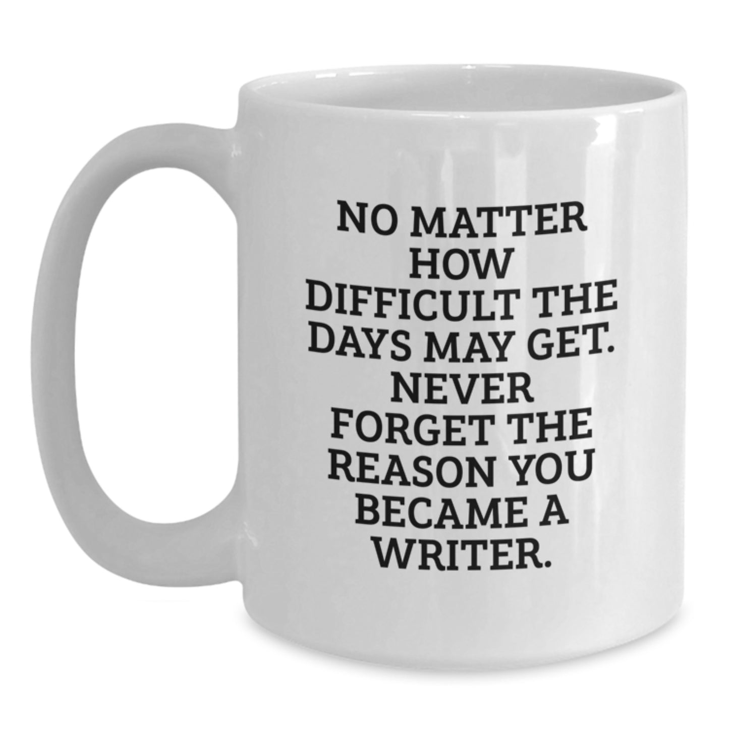 Funny Writer Gifts from Friends for Graduation Unique White Coffee Mug - Never Forget the Reason You Became a Writer - Main