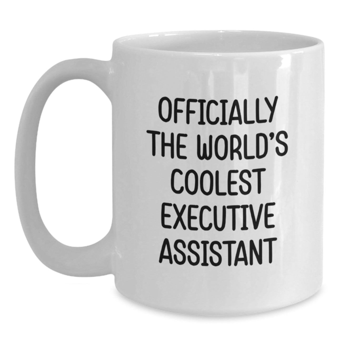 Funny Executive Assistant Gifts for Men from Coworkers, White Coffee Mug, 'Officially The World's Coolest Executive Assistant' - Main