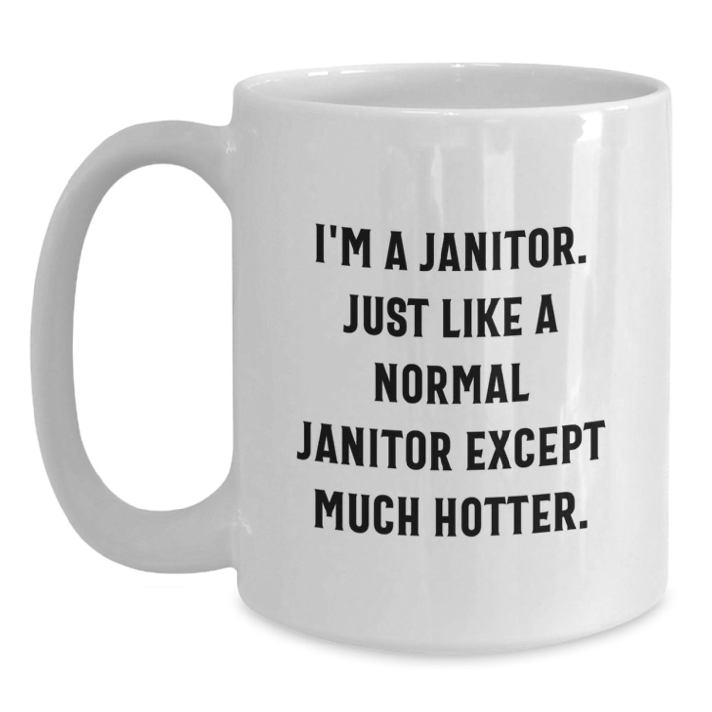 Funny Janitor Gifts, White Coffee Mugs, I'm A Janitor, Unique Mother's Day Unique Gifts, Gifts from Men to Janitor Coworkers - Main