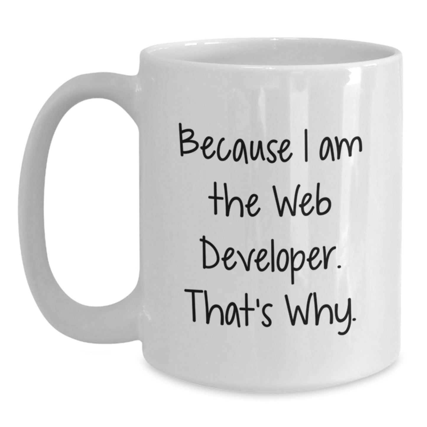 Funny Web Developer Christmas Unique Gifts from Friends, Web Developer White Coffee Mug, Inspirational Quote Because I Am The Web Developer That's Why, Gifts for Web Developer - Main