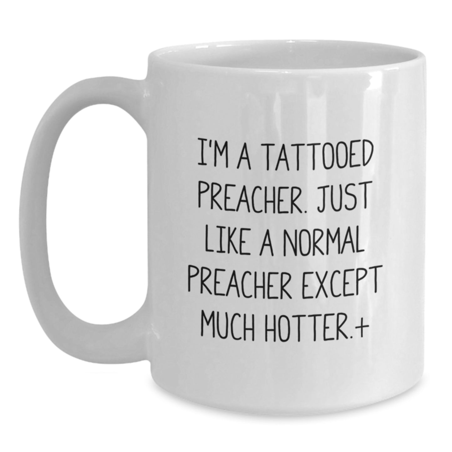 Funny Preacher Gifts for Men, White Coffee Mug, Tattooed Preacher, Unique Christmas Unique Gifts from Friends to Preacher - Main