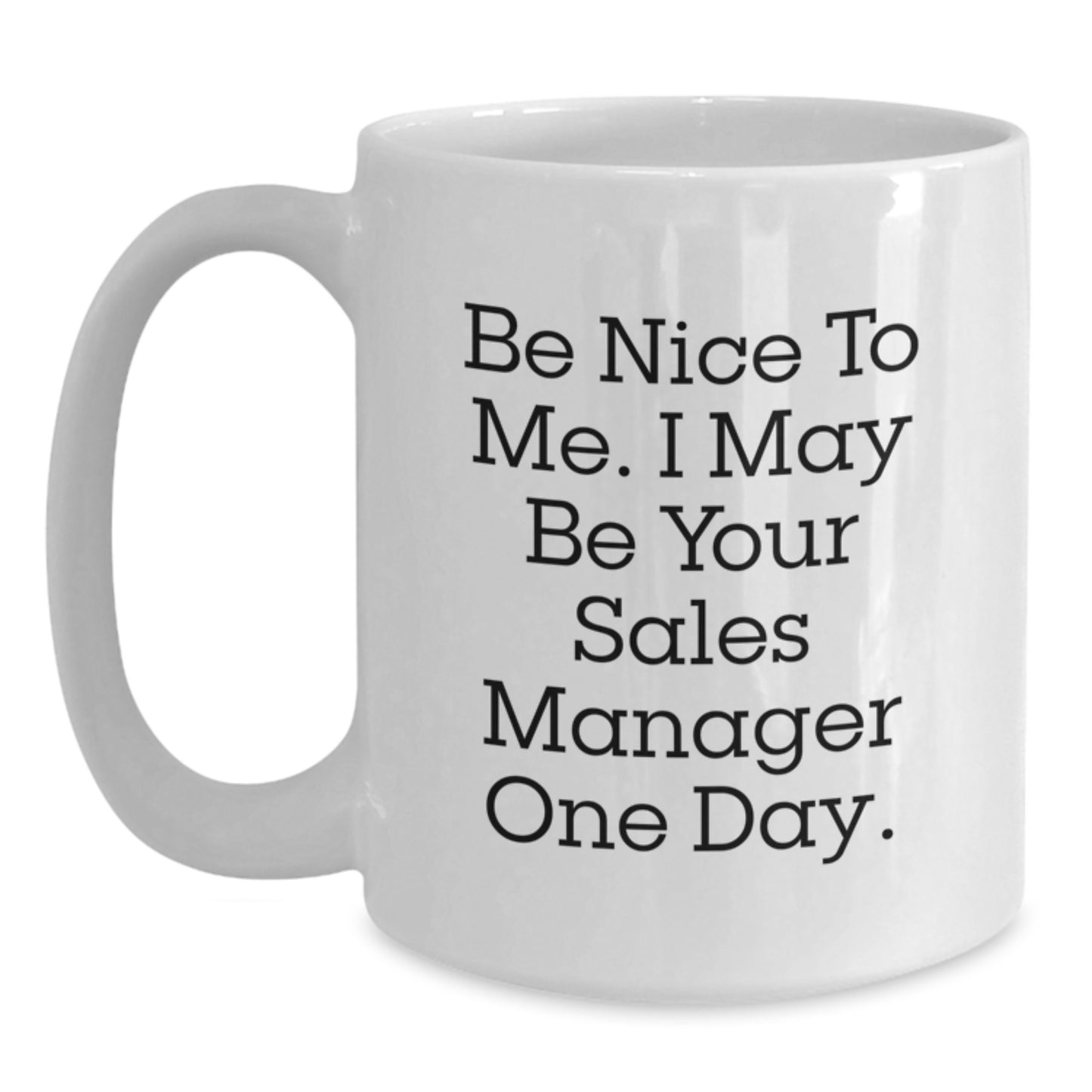 Funny Sales Manager Gifts from Friends, White Coffee Mug for Men, Be Nice To Me I May Be Your Sales Manager One Day Christmas Unique Gifts - Main