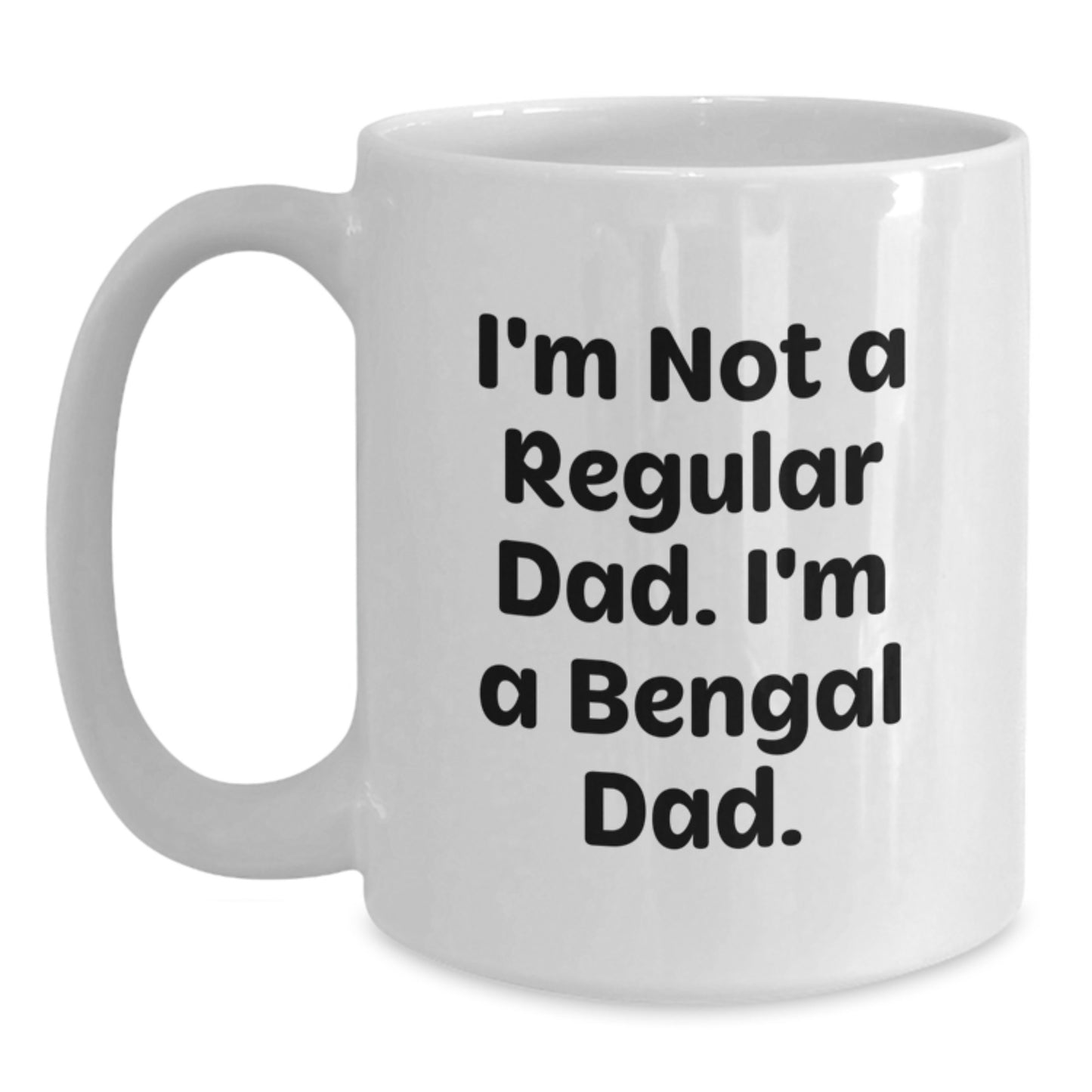 Fun Funny Bengal Cat Dad Gifts from Dad Christmas Unique Mugs for Bengal Cat Enthusiasts - White Coffee Mug - Main