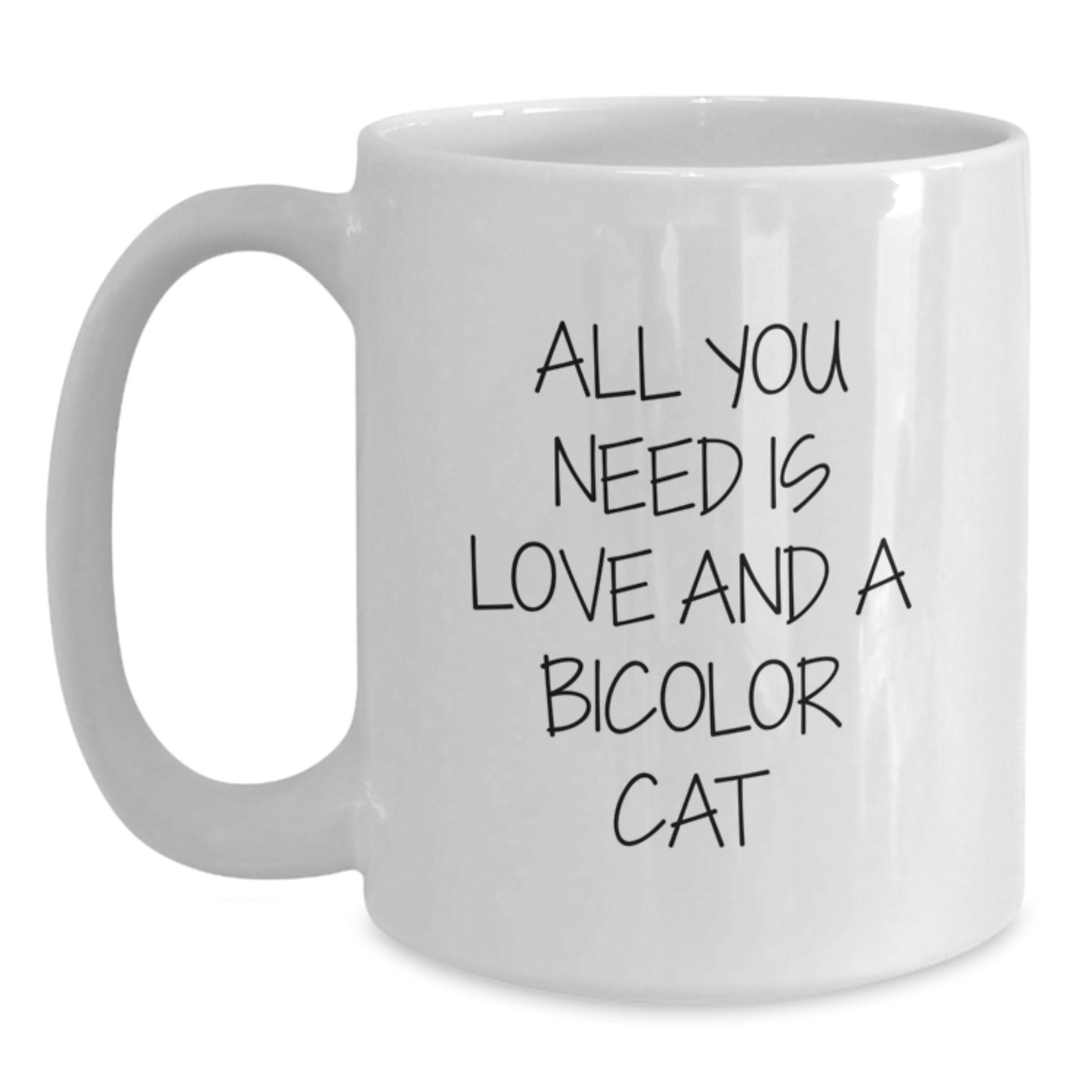 Bicolor Cat Lovers Gifts from Friends or Family - White Coffee Mug - Christmas Unique Presents - Main