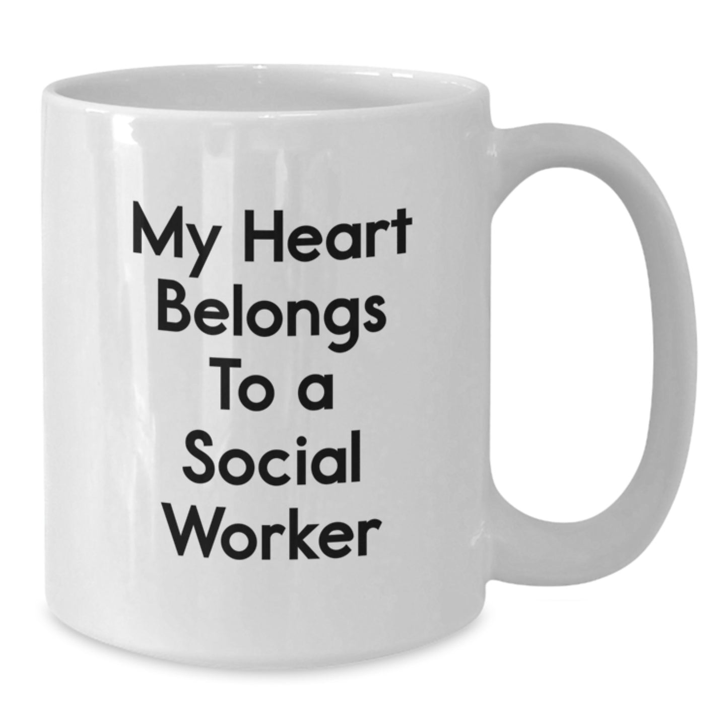 Funny Social Worker Gifts, My Heart Belongs To A Social Worker White Coffee Mug, Christmas Unique Gifts for Social Worker - Additional