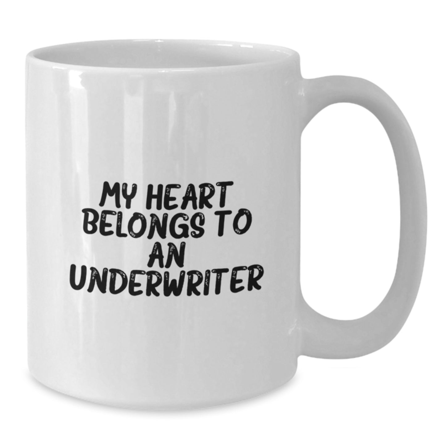 Funny Underwriter Gifts for Men Women, 'My Heart Belongs To An Underwriter' White Coffee Mug, White Ceramic Mug, Gifts from Friends Family, Christmas Unique Gifts - Additional