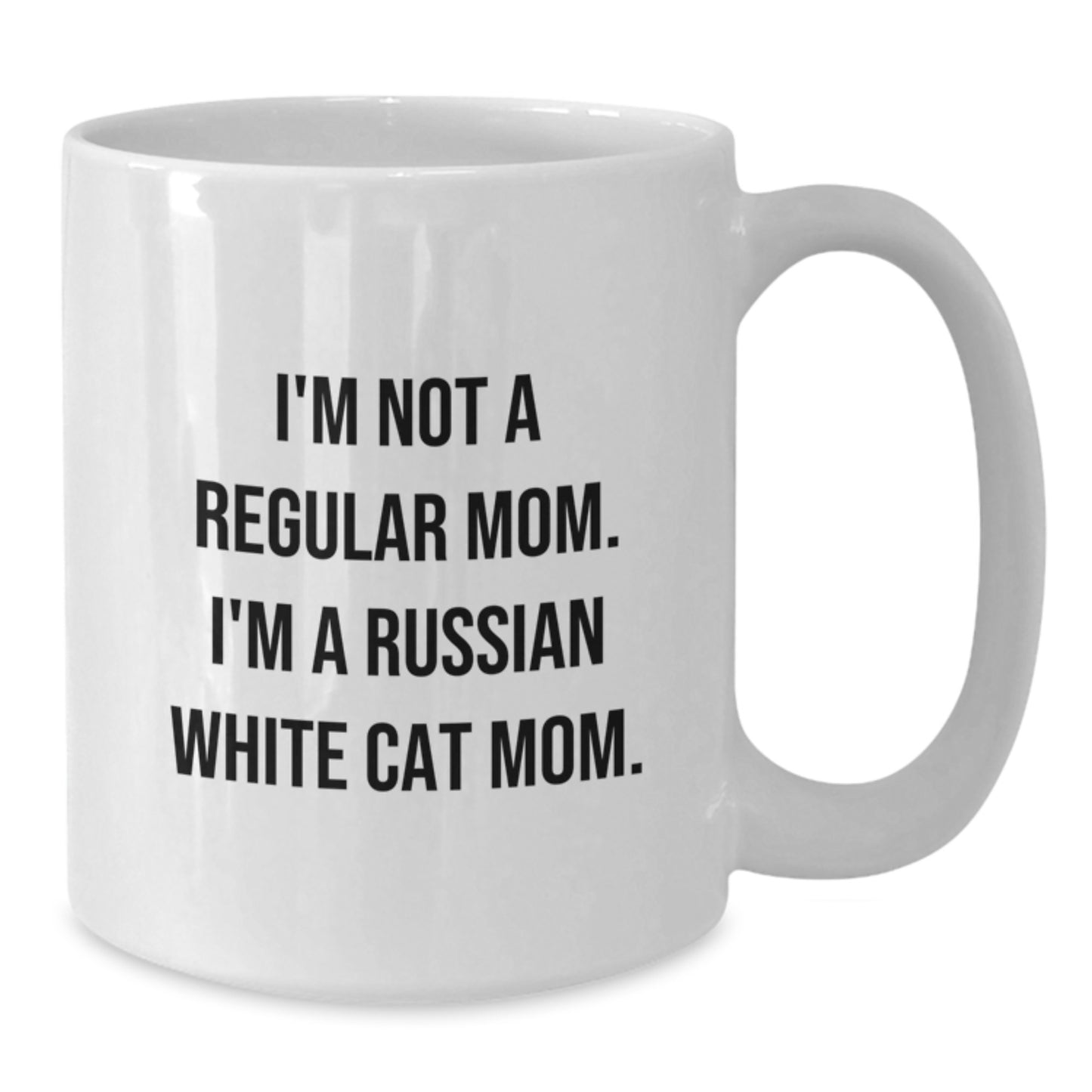 Funny Russian White Cat Mom Gifts from Mom for Russian White Cat Lover's Graduation Unique White Coffee Mug - Additional