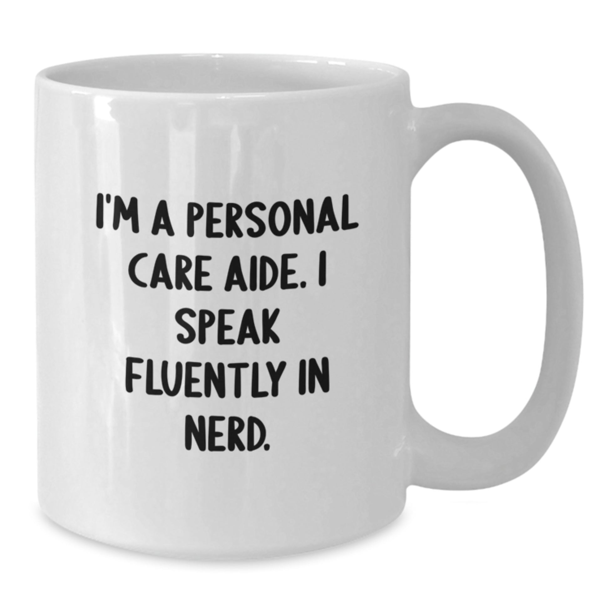 Funny Gifts for Personal Care Aide from Friends - White Coffee Mug with 'I Speak Fluently In genius.' Quote, Christmas Unique - Additional