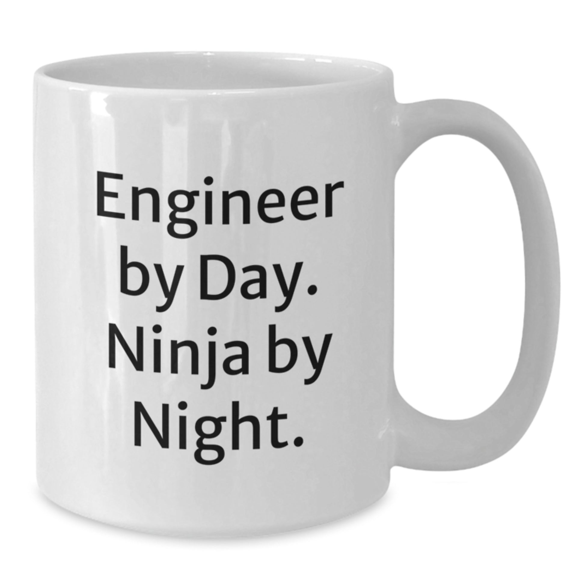 Engineer Gifts for Men, Funny White Coffee Mug - 'Engineer By Day. Ninja By Night.' - Additional