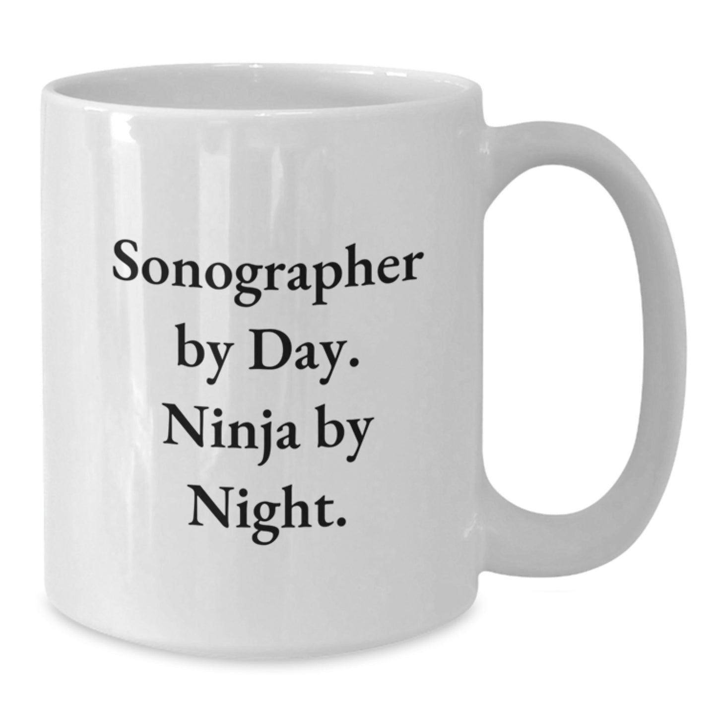 Sonographer Gifts, Funny White Coffee Mugs for Birthday, 'Sonographer By Day. Ninja By Night.' Quote, Gifts from Friends, Gifts for Sonographer - Additional