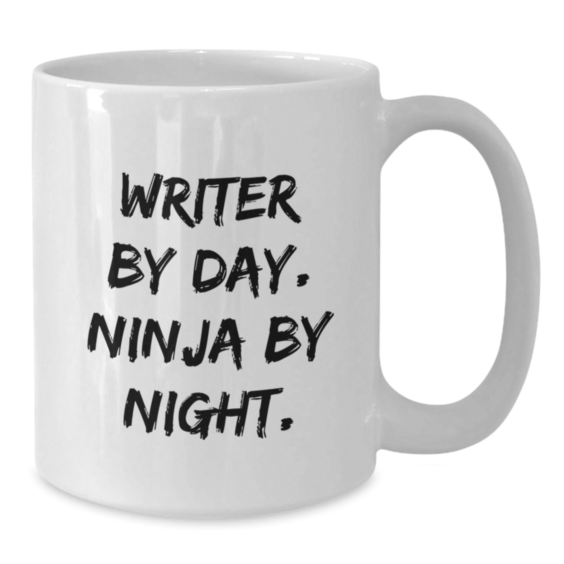 Writer Gifts from Friends, Writer By Day, Ninja By Night. Funny White Coffee Mug for Birthday - Additional