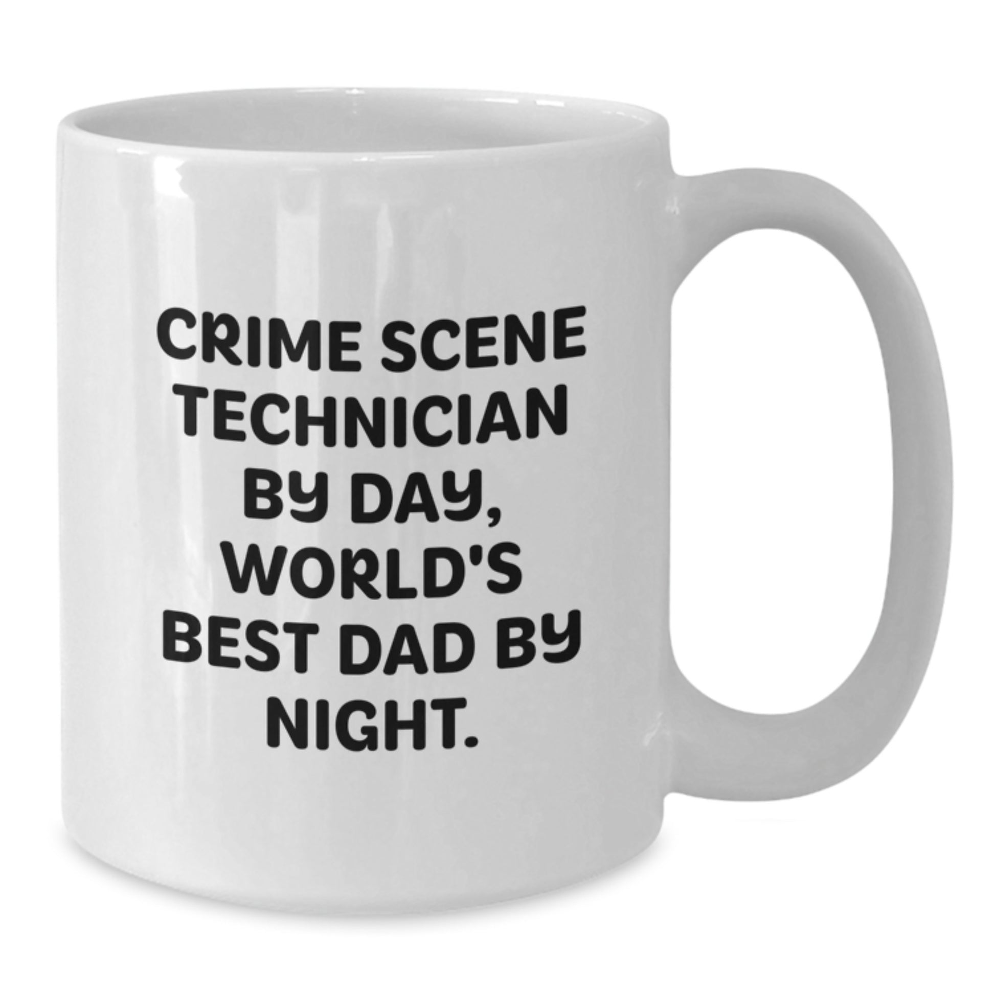 Crime Scene Technician Gifts, Funny White Coffee Mugs, Birthday Unique Gifts from Men to Crime Scene Technician, White Coffee Mug for Crime Scene Technician By Day, World's Best Dad By Night. - Additional