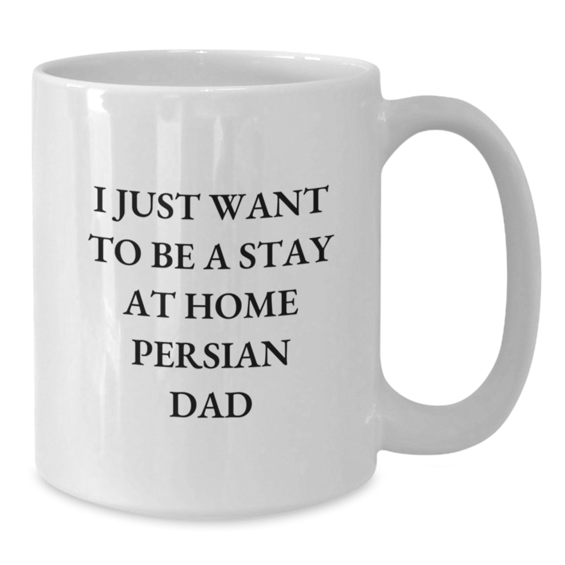 Funny Persian Cat Lover Gift, 'I Just Want To Be A Stay At Home Persian Dad' Quote on White Coffee Mug for Birthday, Gifts from Men to Family, Friends, or Coworkers - Additional
