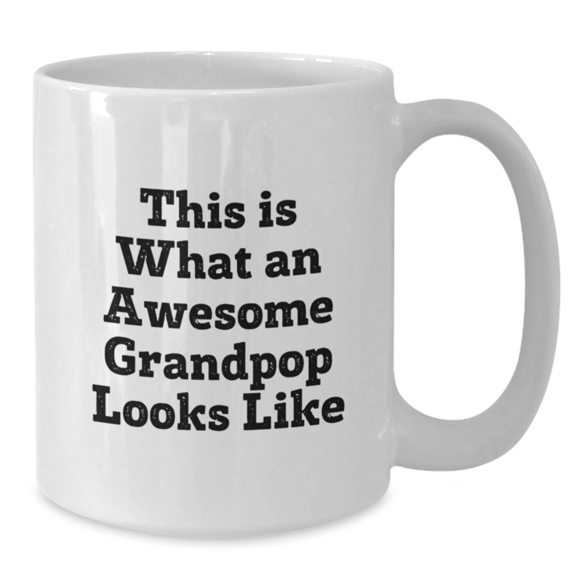 Funny Grandpop Gifts, White Coffee Mugs for Him, Christmas Unique Gifts from Men to Grandpop - 'This Is What An Awesome Grandpop Looks Like' - Additional