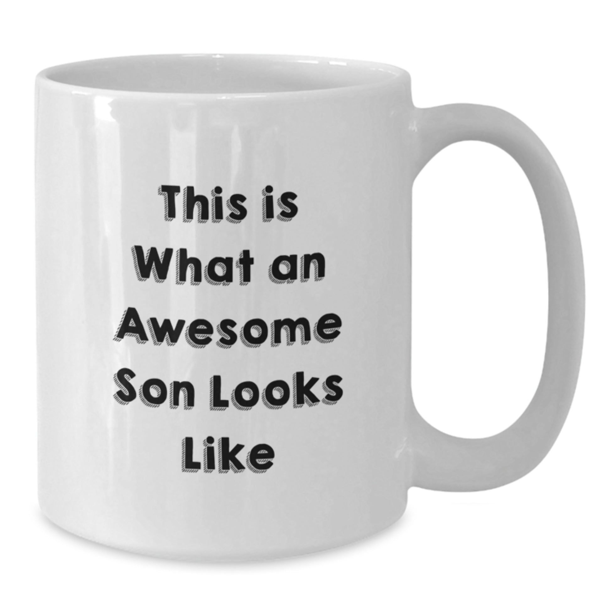 Funny Son White Coffee Mug, Gifts from Mom for Awesome Son's Graduation, 'This Is What An Awesome Son Looks Like' Quote, Unique Gift for Him - Additional