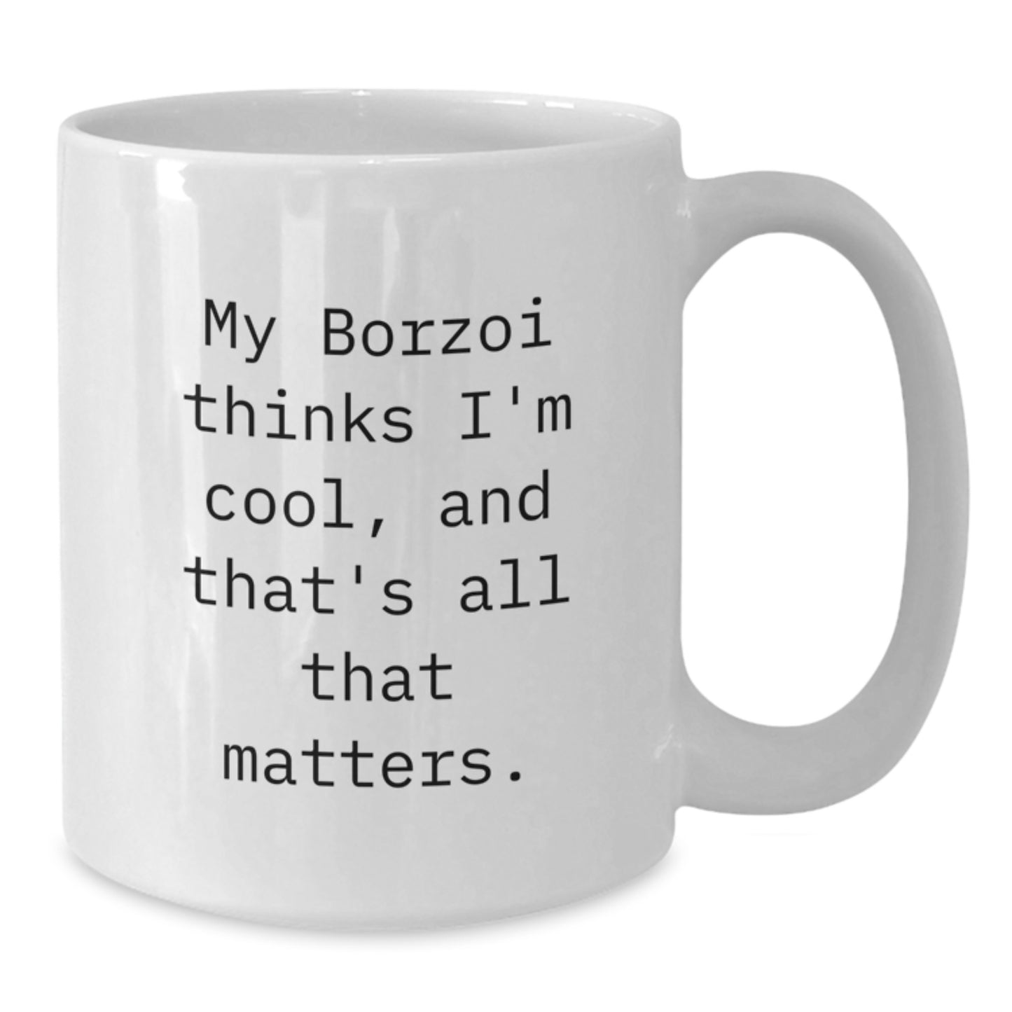 Borzoi Dog Lovers Funny White Coffee Mug Gifts from Men to Friends on Valentine's - Additional