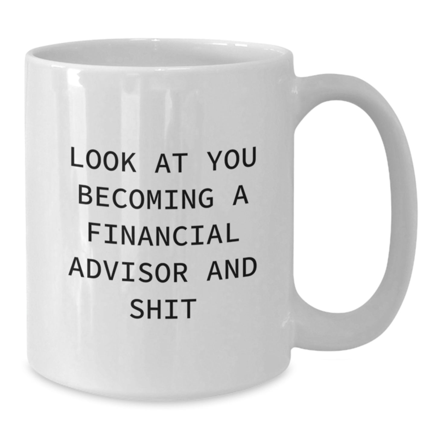Funny Financial Advisor Gifts for Men, White Coffee Mug, Look At You Becoming A Financial Advisor And Shit, Unique Graduation Gifts from Friends to Family - Additional