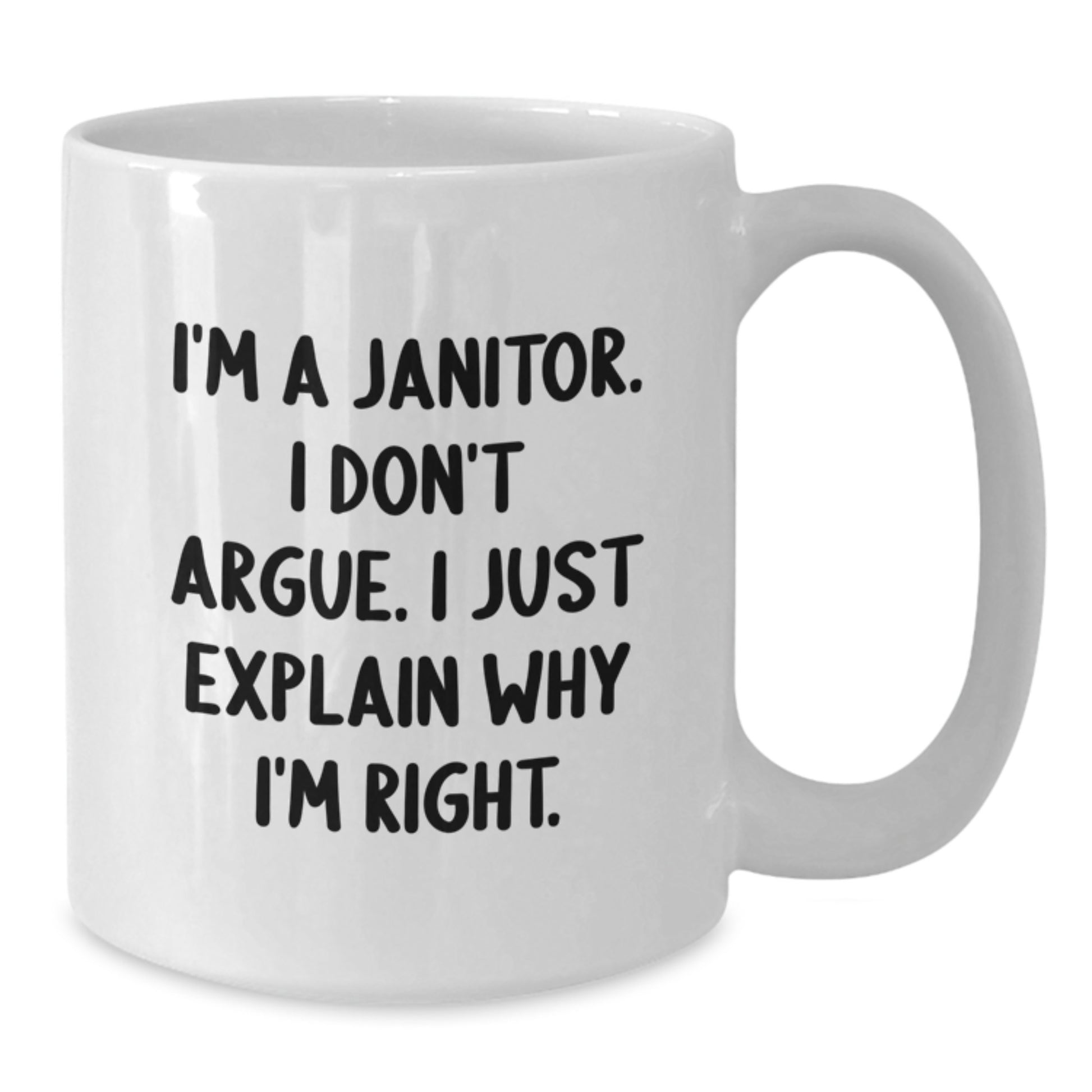 Funny Graduation Unique Gifts for Janitor Men from Friends and Family White Coffee Mug - Additional
