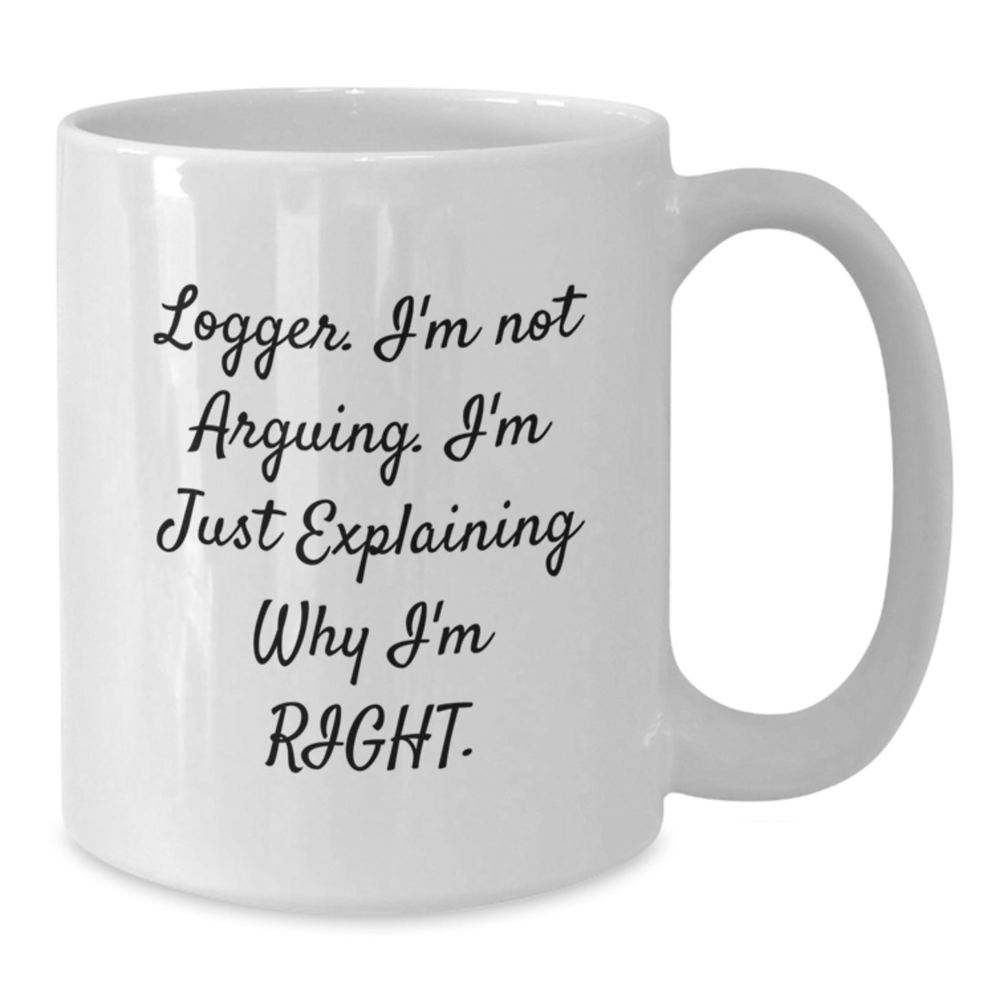 Funny Logger Gifts for Dad - Mother's Day Unique White Coffee Mug, 11oz or 15oz Ceramic, Gifts from Men to Logger Friends, Gifts for Him - Additional