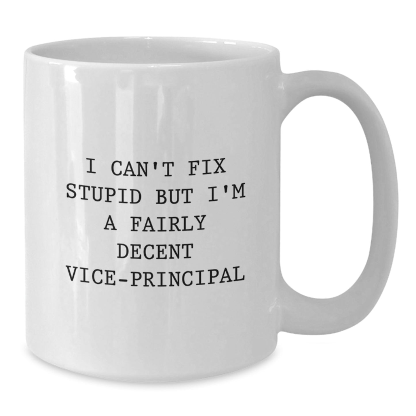 Funny Vice-principal Gifts for Men from Friends, White Coffee Mug - I Can't Fix Stupid But I'm A Fairly Decent Vice-principal, Graduation Unique Gifts - Additional