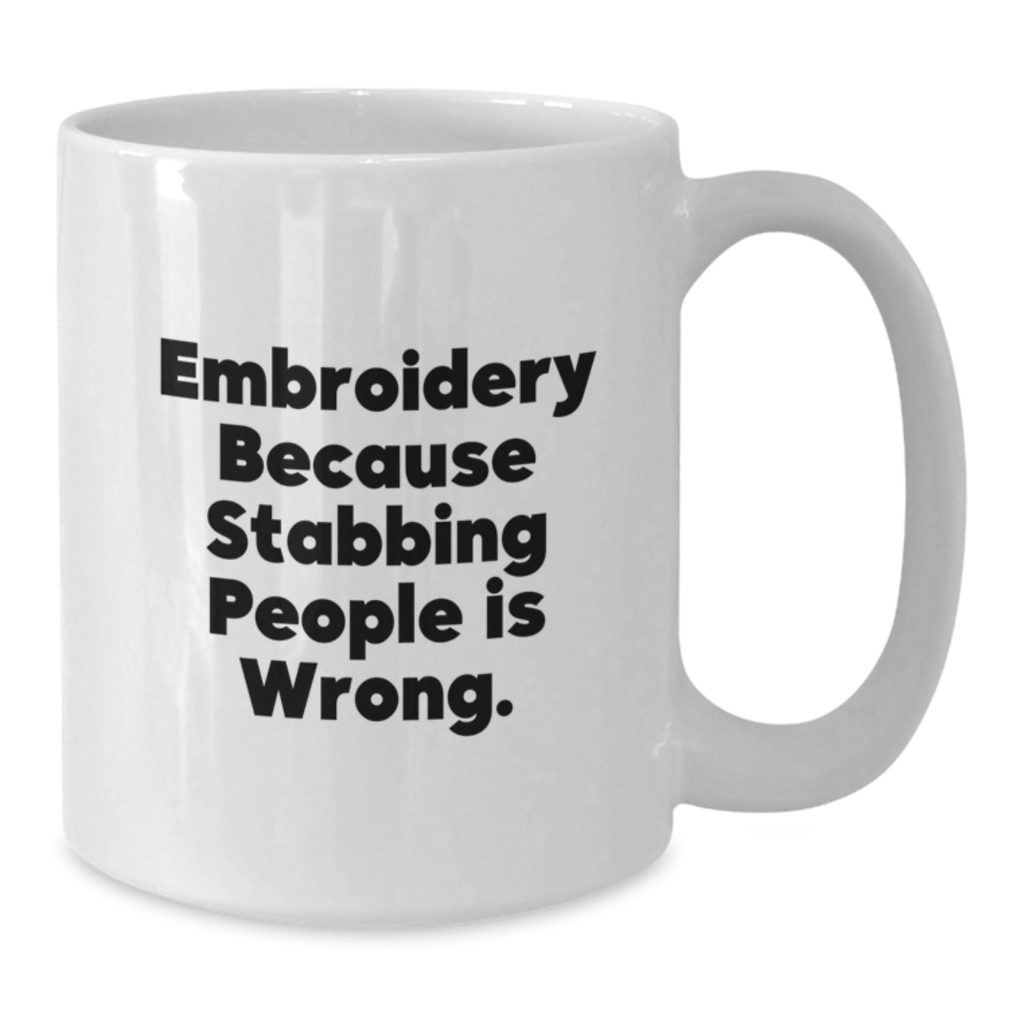 Funny Embroidery White Coffee Mug Gifts from Friends to Embroidery Lovers for Christmas Morning - Additional