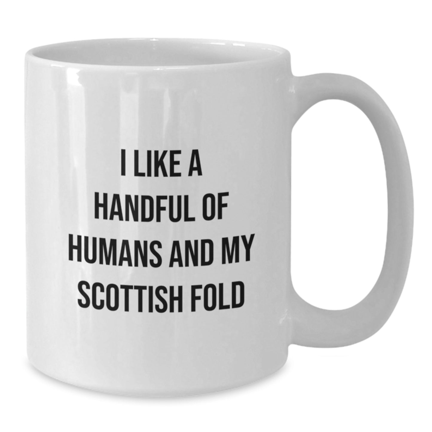 Gifts from Men for Scottish Fold Cat Lovers, I Like A Handful Of Humans And My Scottish Fold, White Coffee Mugs for Christmas - Additional